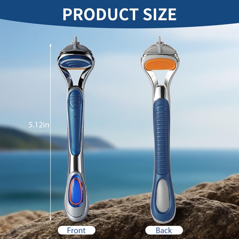 Replace Handle Compatible with Gillette Fusion5 Razors for Men, Comfort Glide Razor Handle Non-Slip Ergonomic Handles, Only the Handle(1 Pack Blue)