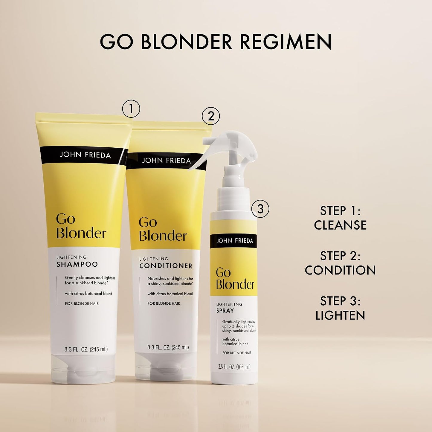 John Frieda Go Blonder Blonde Brightening Conditioner - Hydrating & Shine-Enhancing for Blonde Hair | 8.3 Fl Oz