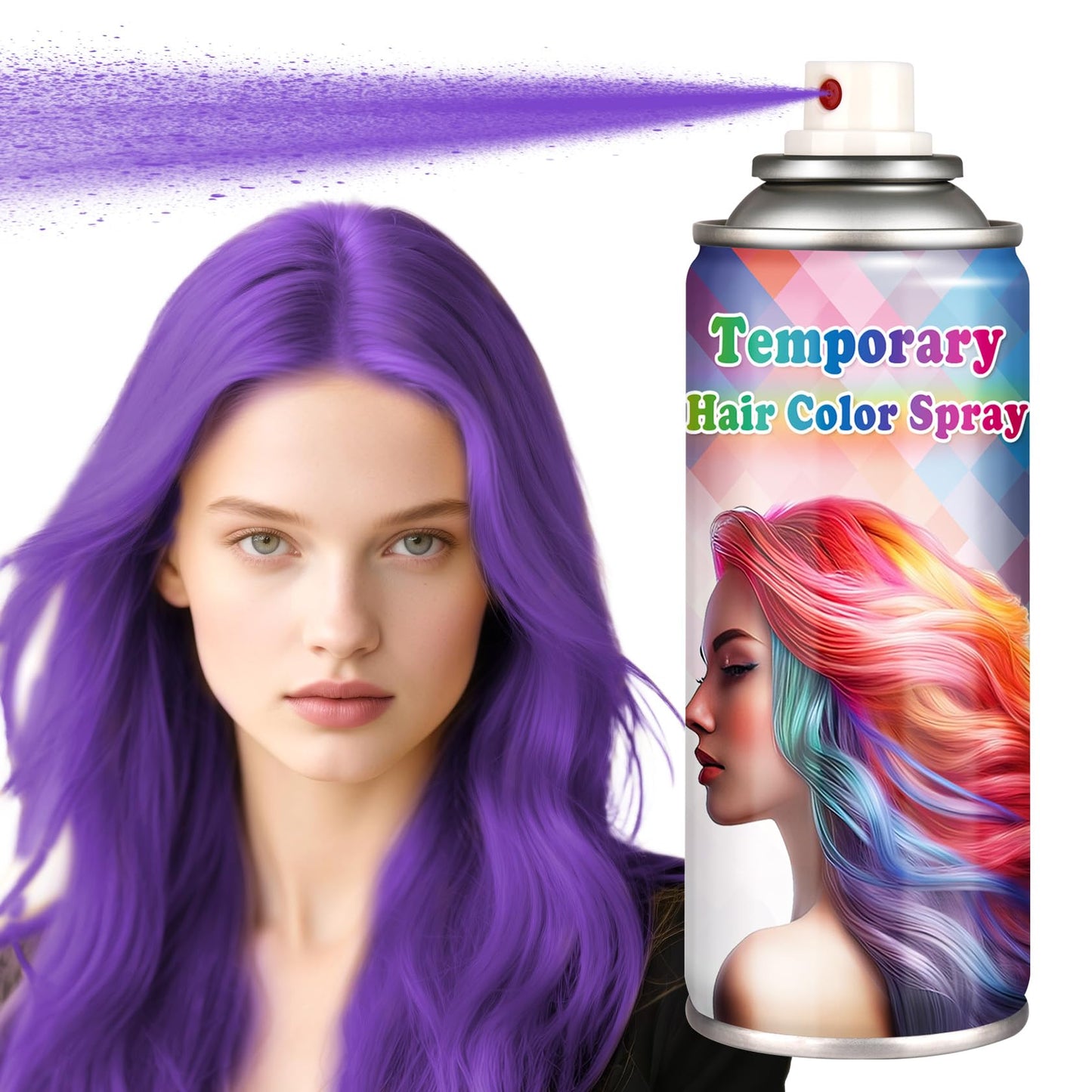LZXLUKGIR Purple Hair Color Spray Temporary,Instant Vivid Hair Dye that Washes out in 1 Wash for Halloween,Christmas,Cosplay Party,120ML (Purple）