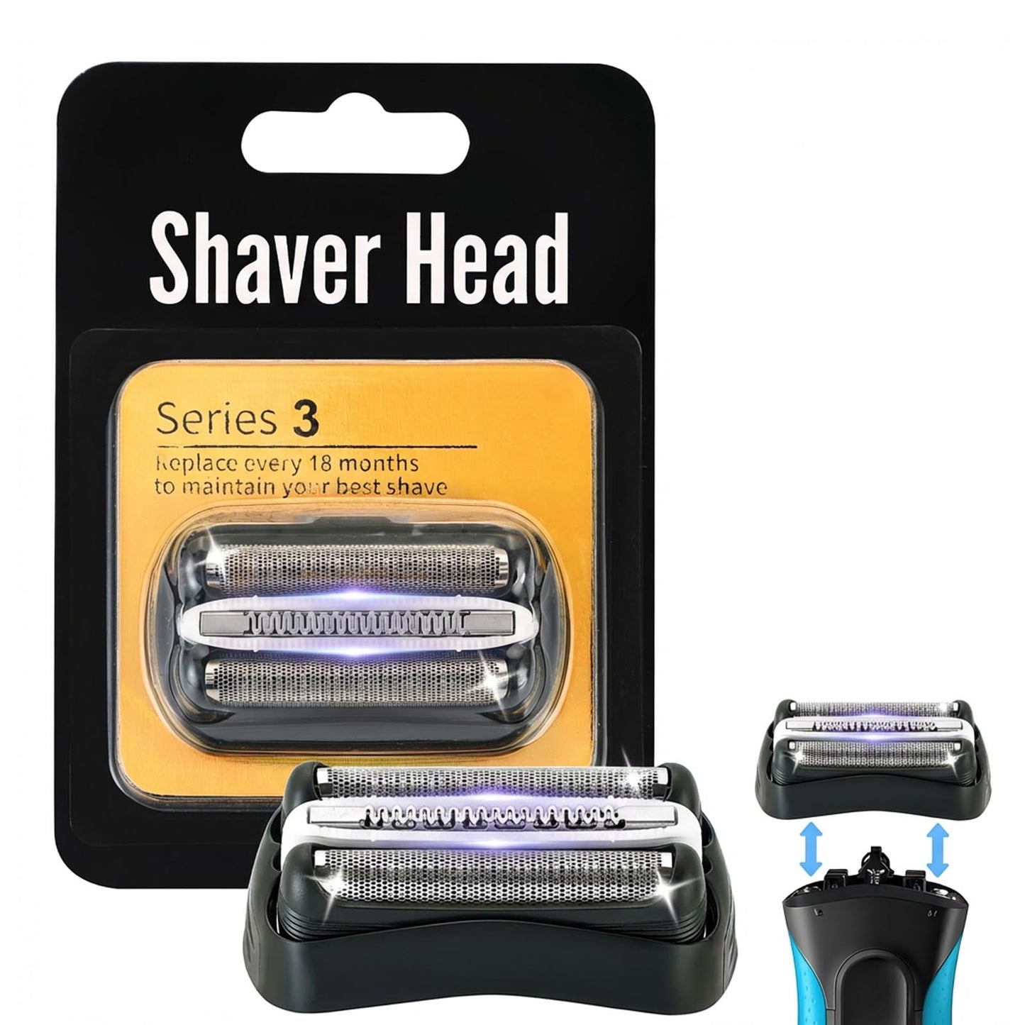 Series 3 32B Replacement Shaver Head, Compatible with S3 Razors 301S, 310S, 320S, 330S, 340S, 360S, 3000S, 3010S, 3020S, 30S, 3040, 350CC, 370CC, 3050CC