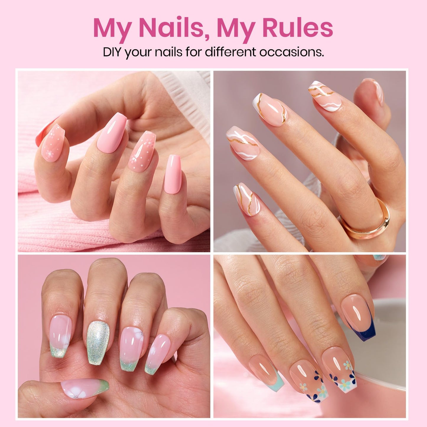 Beetles Gel Nail Tips Etch-X- Coffin Short, 384pcs 12 Sizes, Pre-Etched Half Matte Full Cover Soft Gel Nail Tips, Press on False Nail Extension Acrylic Fake Nails, Easy DIY Salon Art