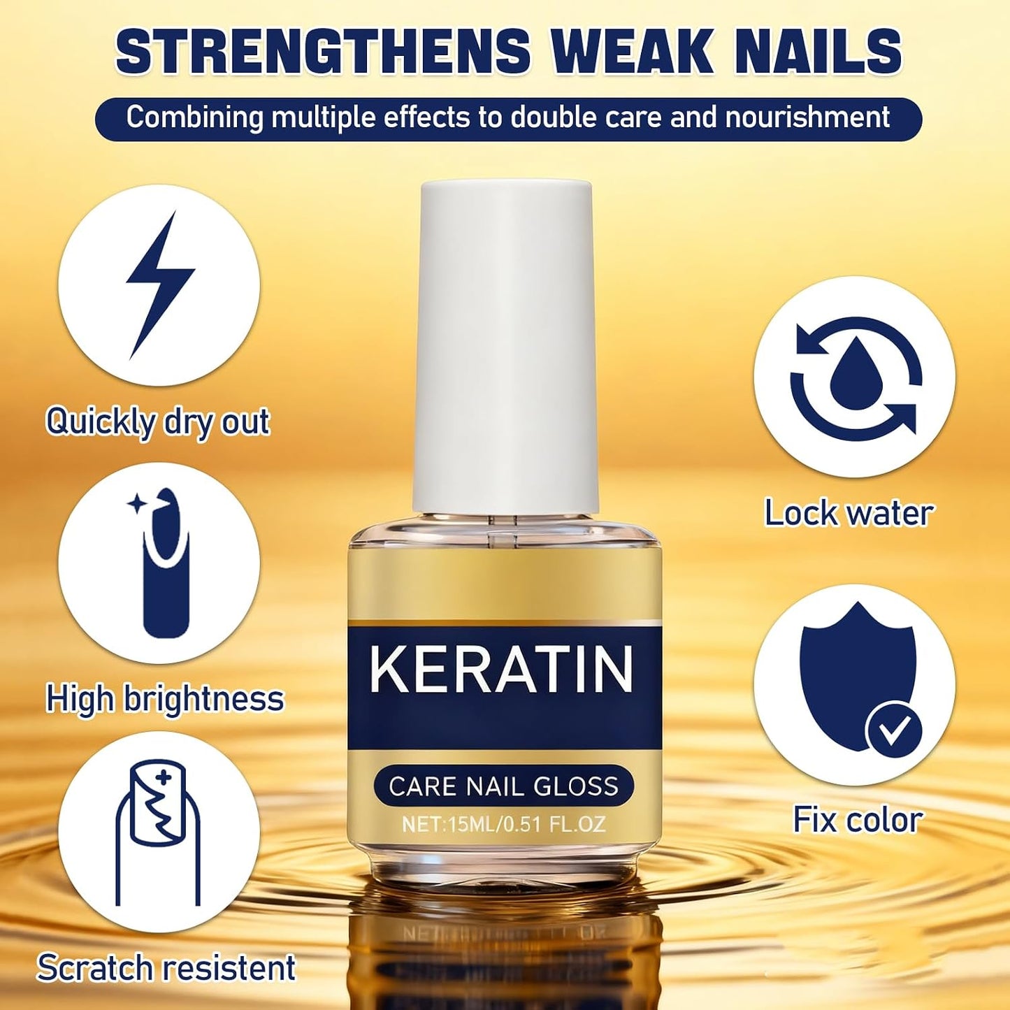 Keratin Nail Care Oil - Moisturizing Strengthening Serum with Plant Extracts & Lavender | 3PCS Set (15ml/0.53oz)