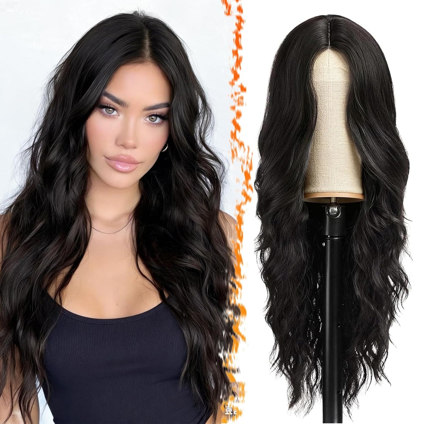 18 Inch Wavy Beige Blonde Wig - Medium Length Synthetic Wig for Women | Natural Soft Waves for Daily Wear & Parties