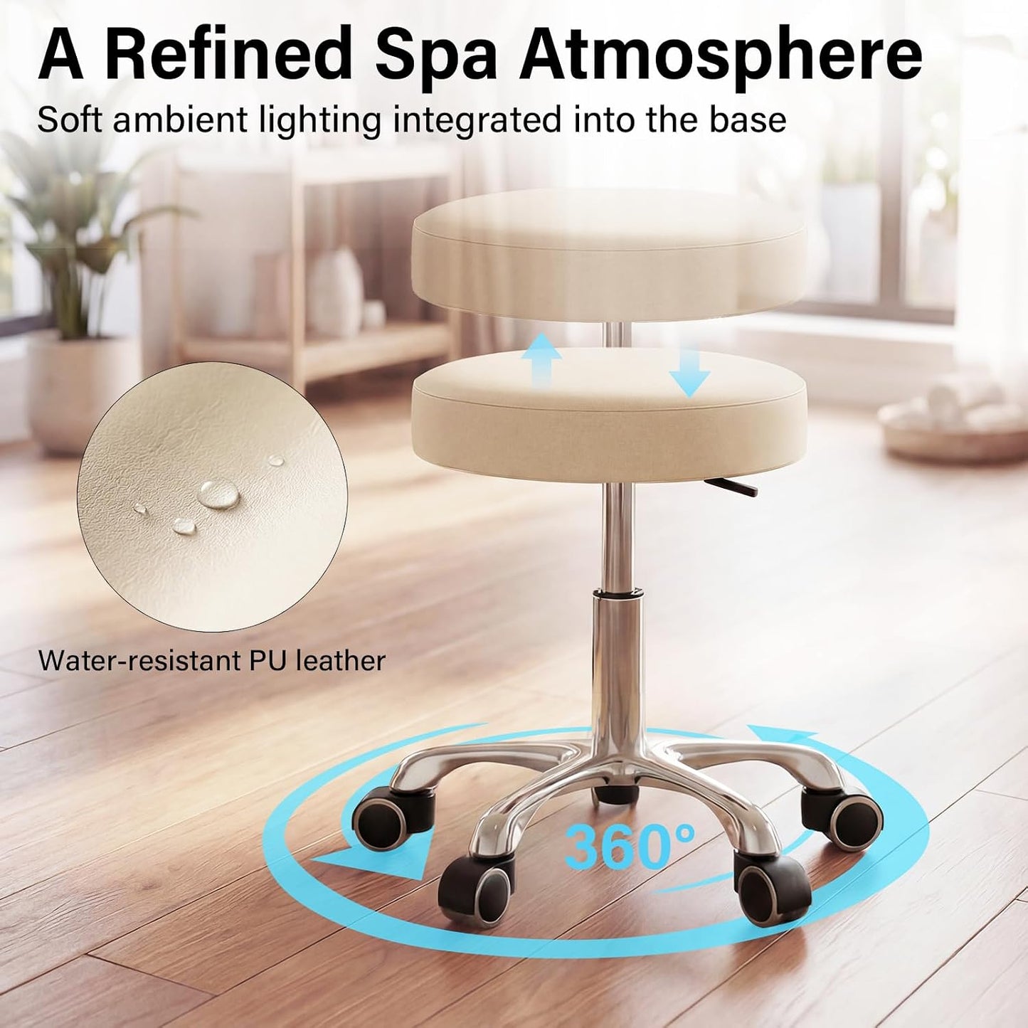 Electric Massage Table - 3 Motor Professional Spa Bed with Remote Control | Height Adjustable Facial Table (Champagne)