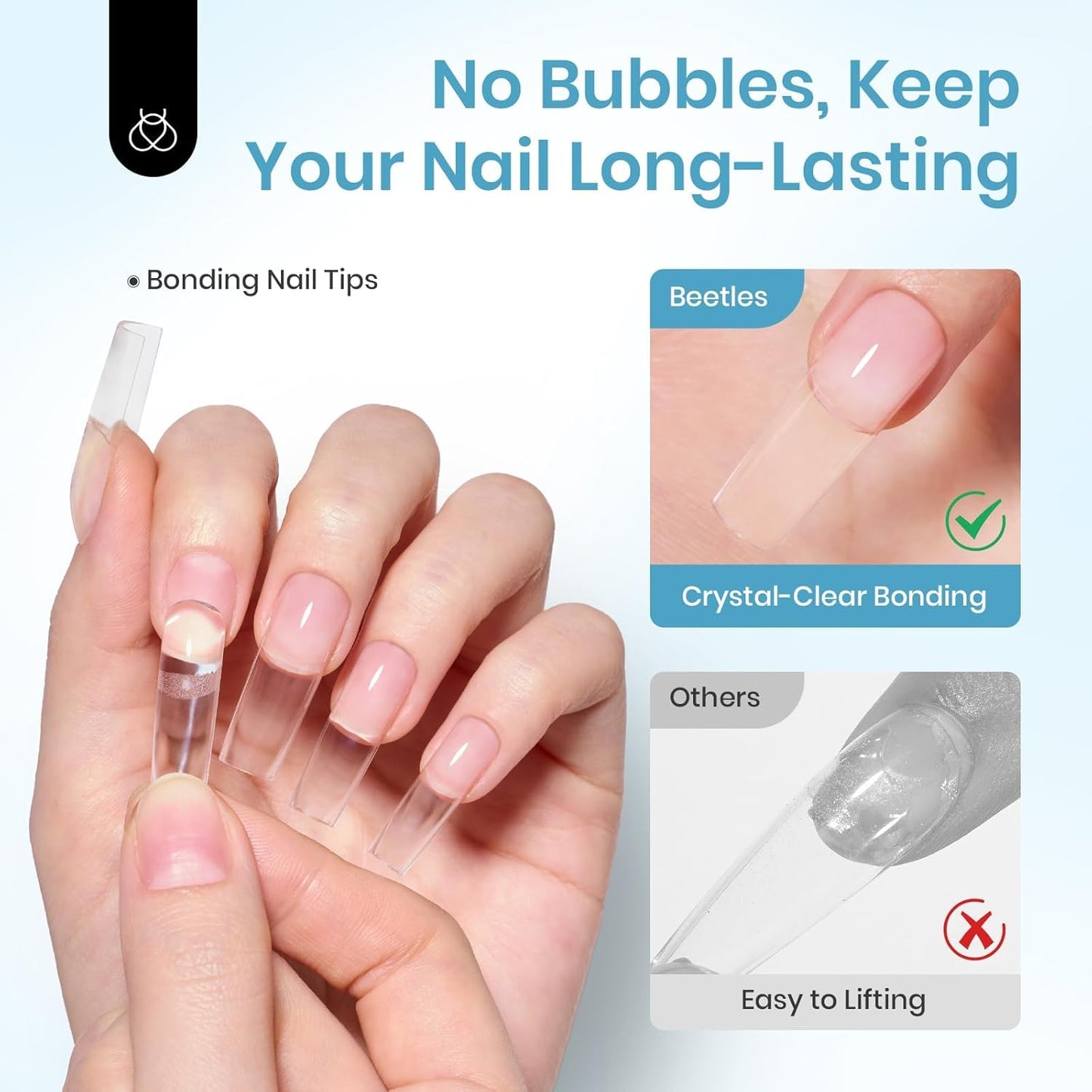 Beetles Nail Glue Gel - Super Strong Soak Off UV Formula for Nail Tips | 20g, Beginner-Friendly, Lasts 28+ Days