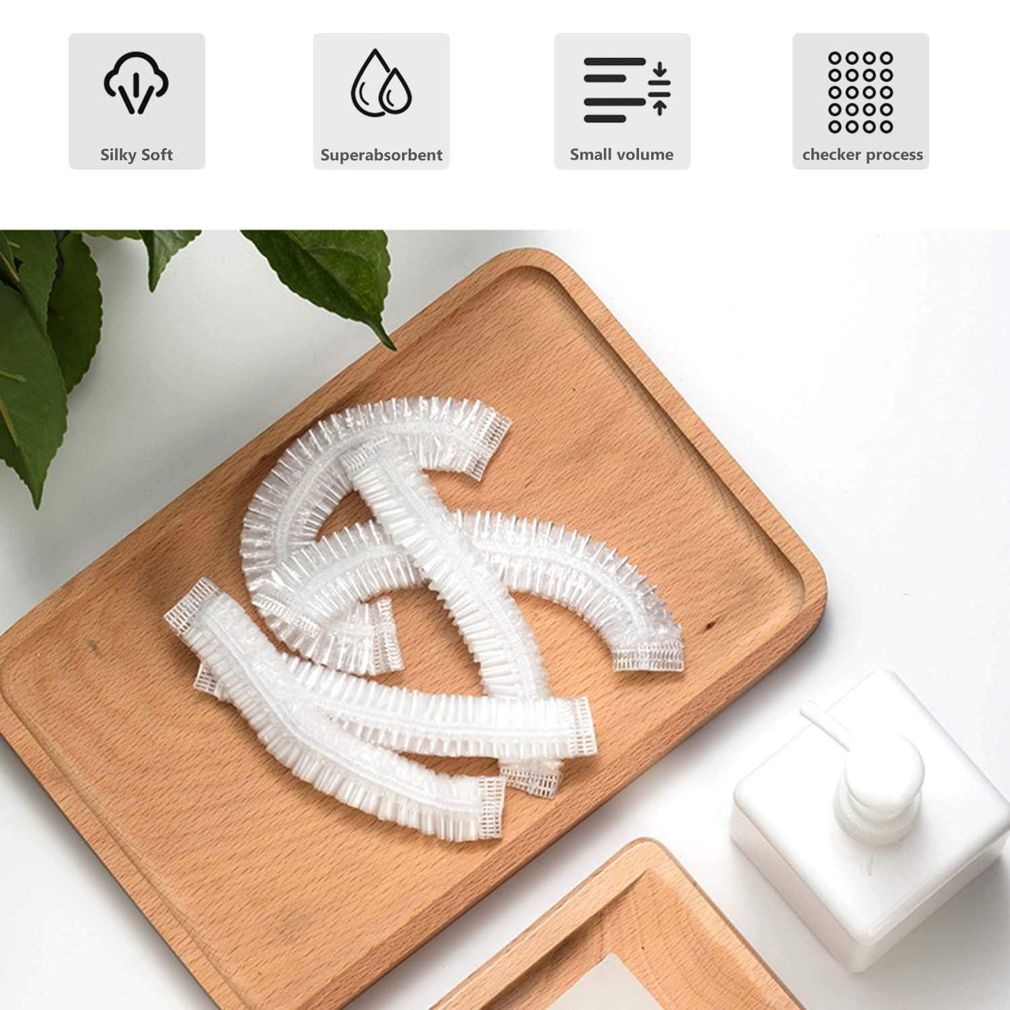 30PCS Disposable Shower Caps - Large Thick Waterproof Hair Covers for Women | 20.5" Clear Spa & Travel Use