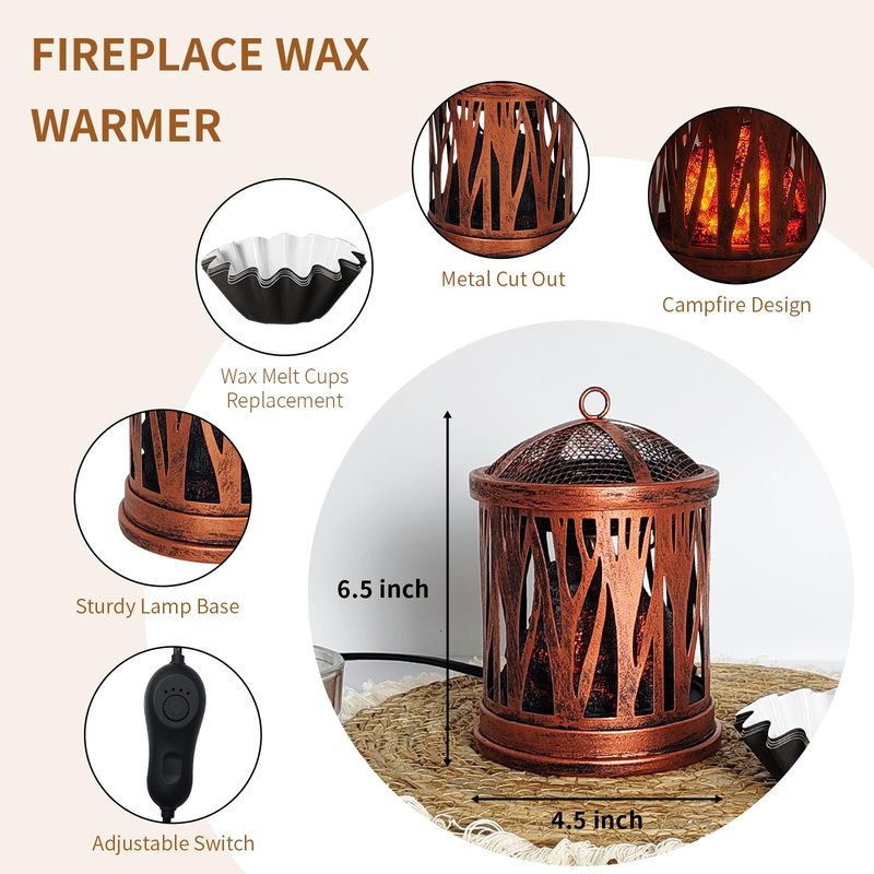 LIFFY Wax Melt Candle Warmer - Electric Melter with Lamp & Timer, Fragrance Warmer, Oil Burner, Aromatherapy Essential for Home & Office, Melt Warmer for Scented Wax Gift & Decor (Copper)