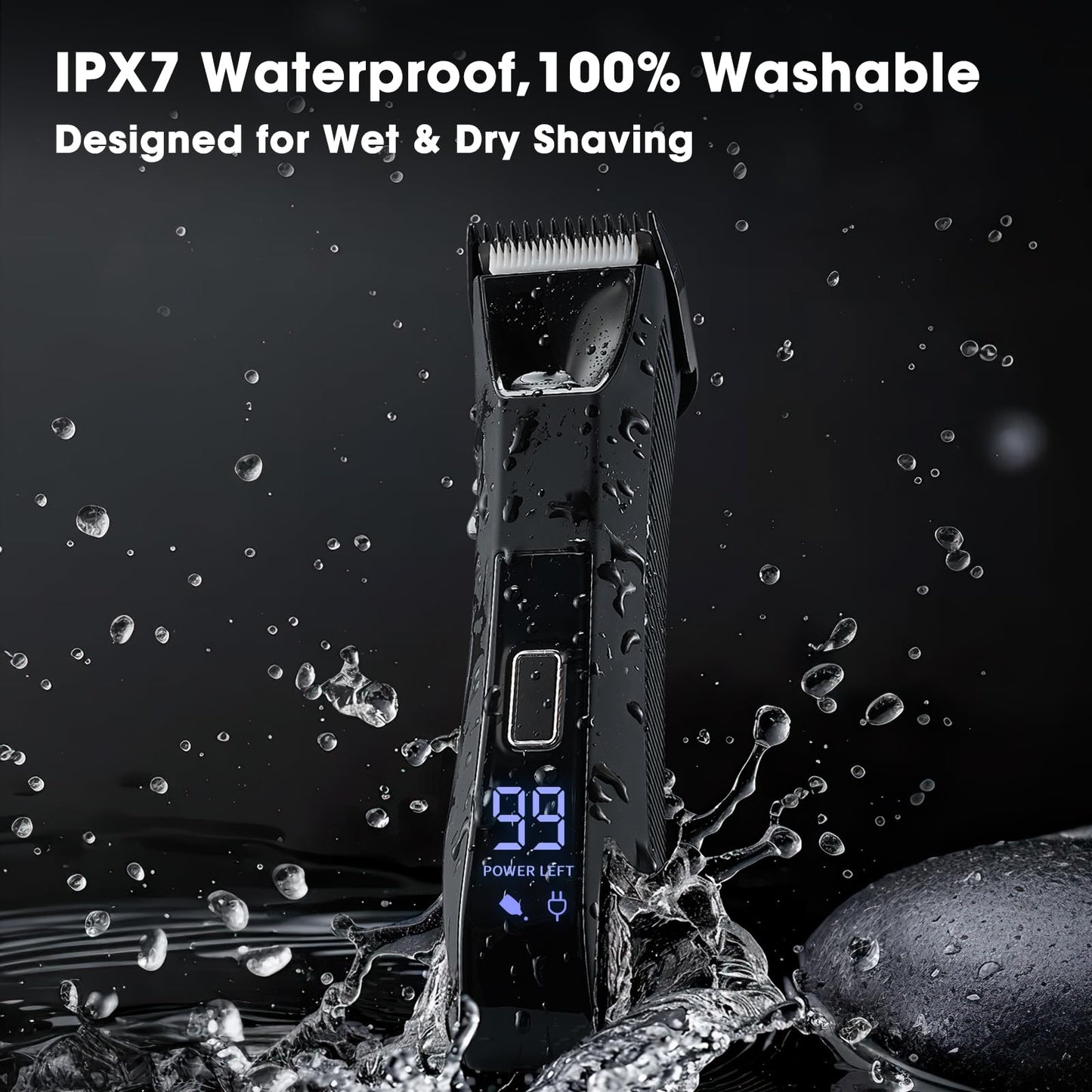 Zesuti Bikini Trimmer for Women,Electric Razors for Women & LED Display,Wet/Dry Pubic Body Hair Trimmer,IPX7 Waterproof-Easy Cleaning Body Shaver Bikini Razor,Ceramic Blade,Women's Gifts,Purple