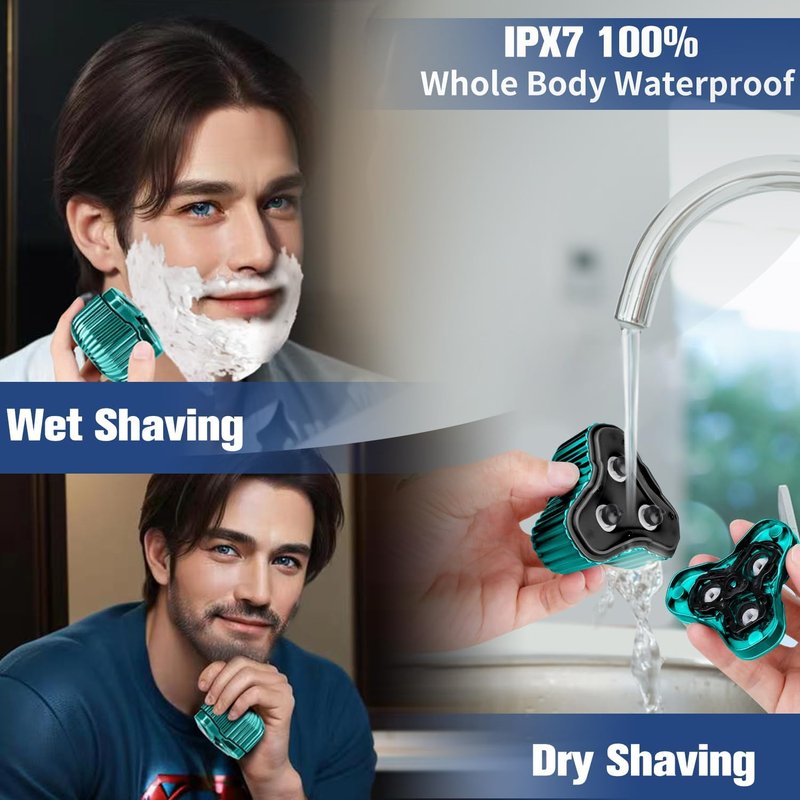 Mini Electric Razor for Men, Upgrade Mini Shaver, Pocket Size Portable Electric Shaver, USB Rechargeable, Waterproof, Easy to Use One-Button, Suitable for Home, Car, Travel, Gift for Men
