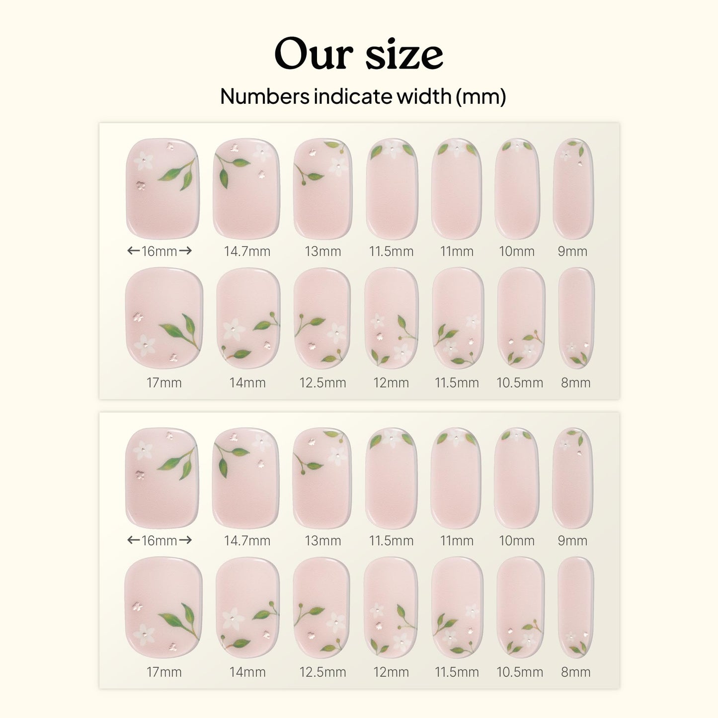 Heyhae Semi Cured Gel Nail Strips | No LED Lamp Needed |Pink, Floral | Easy Apply & Remove, Salon Quality | Includes 28 Strips, 2 Prep Pads, Nail File & Wooden Stick - Hey, Let Love Bloom