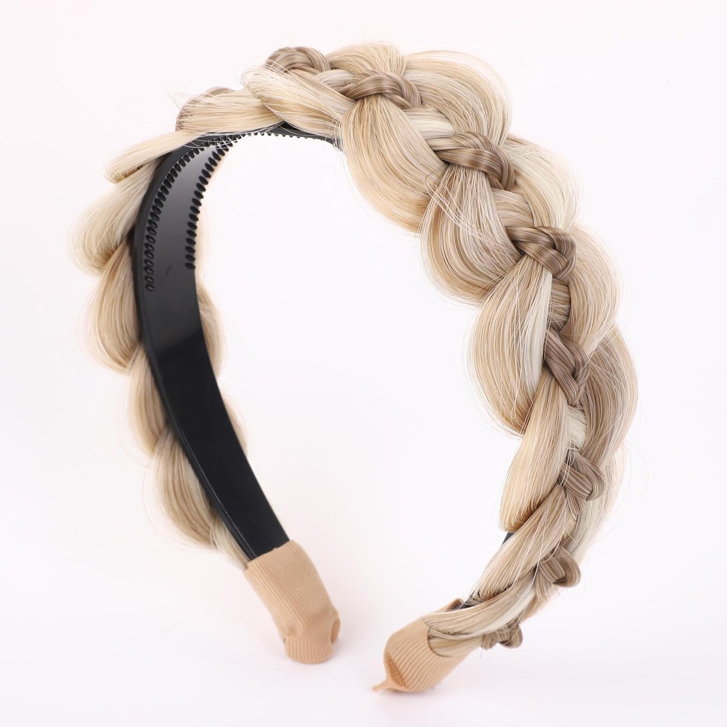 Braided Headbands for Women - Thick Woven Hair Band | Wide Dark Red Champagne Gold