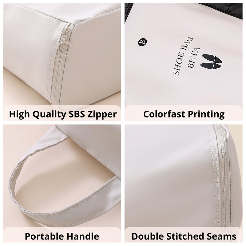 tianzong Shoe Bags for Travel, Waterproof Shoe Storage Organizer with Zipper for Men and Women (2 Pack, Grey)