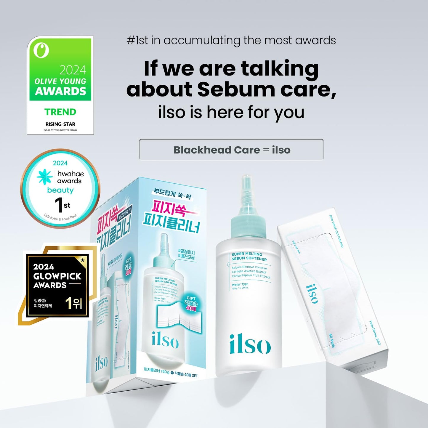 Super Melting Sebum Softener - Pore Cleansing Solution with 40 Cotton Pads | 5.29 fl oz, Korean Skincare