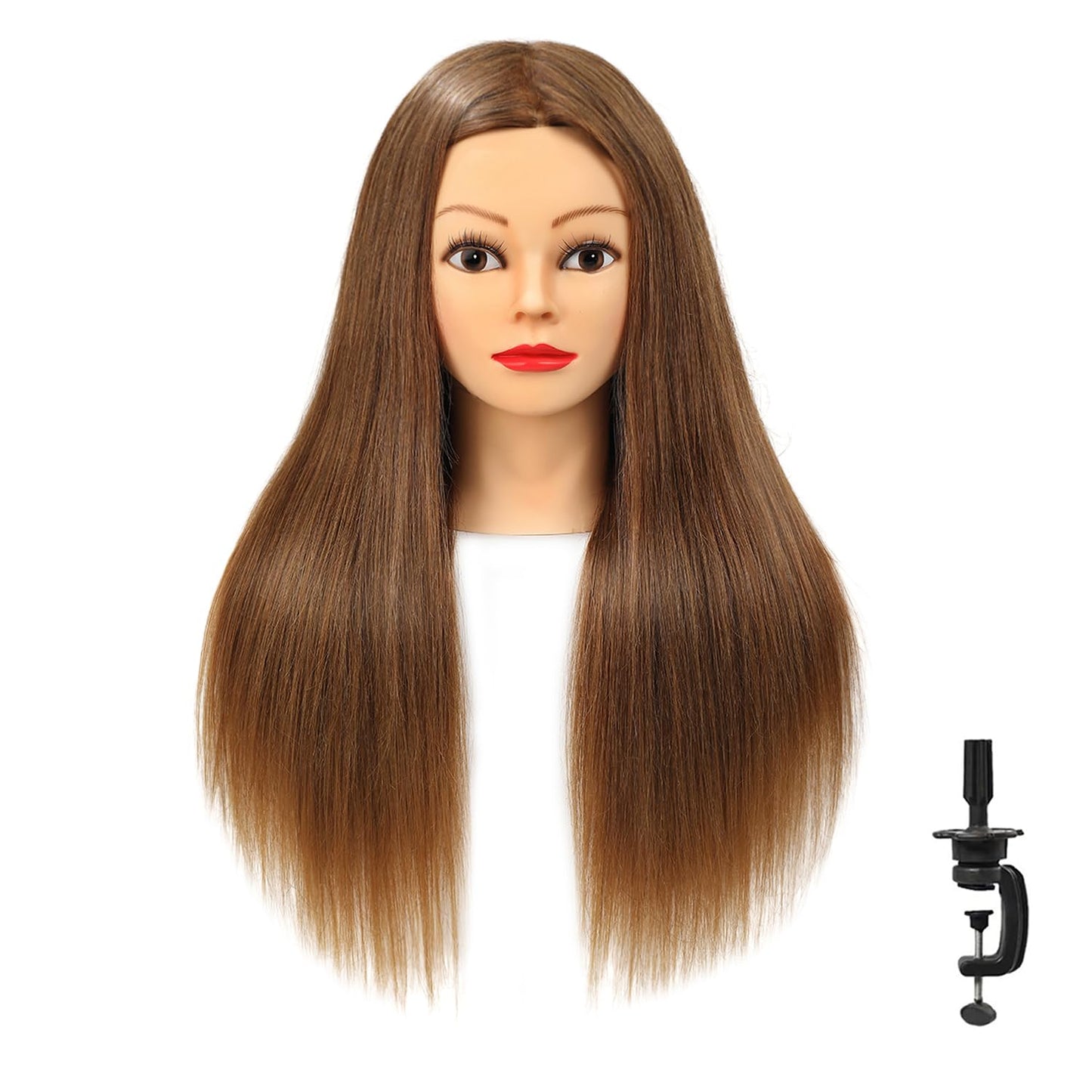POLRISLY Mannequin Head with Hair 80% Human Hair Doll Head 26"-28" Hairdresser Practice Training Head Cosmetology Manikin with Clamp - #27 Golden