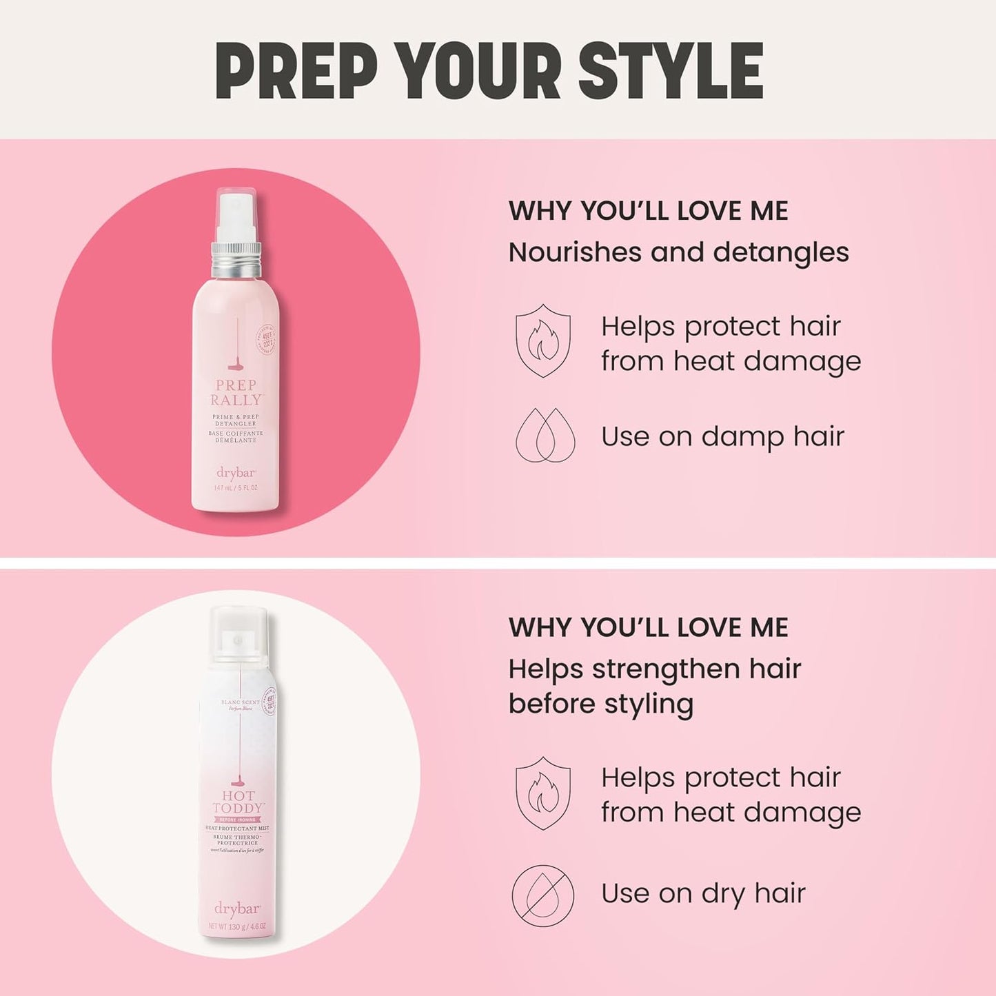 Drybar Prep Rally Detangler - Nourishing Hair Primer for Easy Detangling & Softness | Cruelty-Free Formula