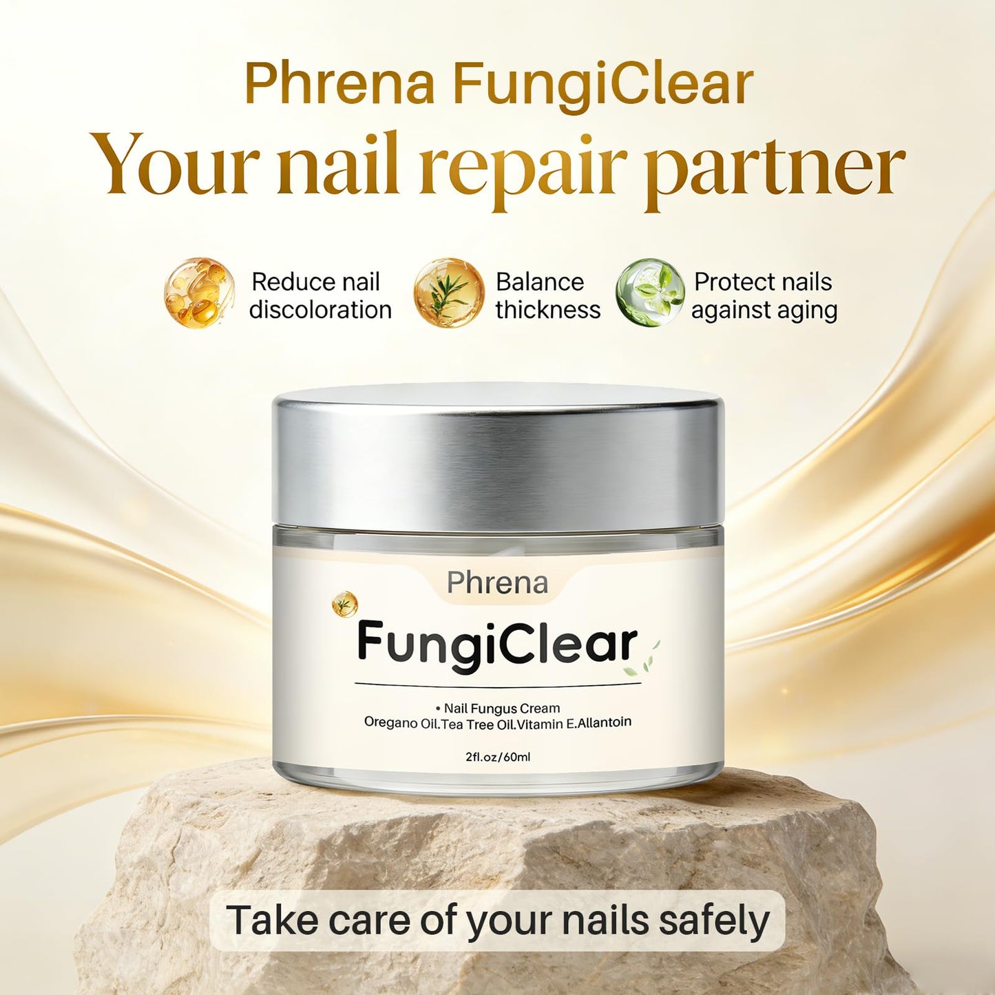 Nail Cream,Natural with Tea Tree Oil, Oregano Oil,Vitamin E & Allantoin,60ml/2.03fl.oz