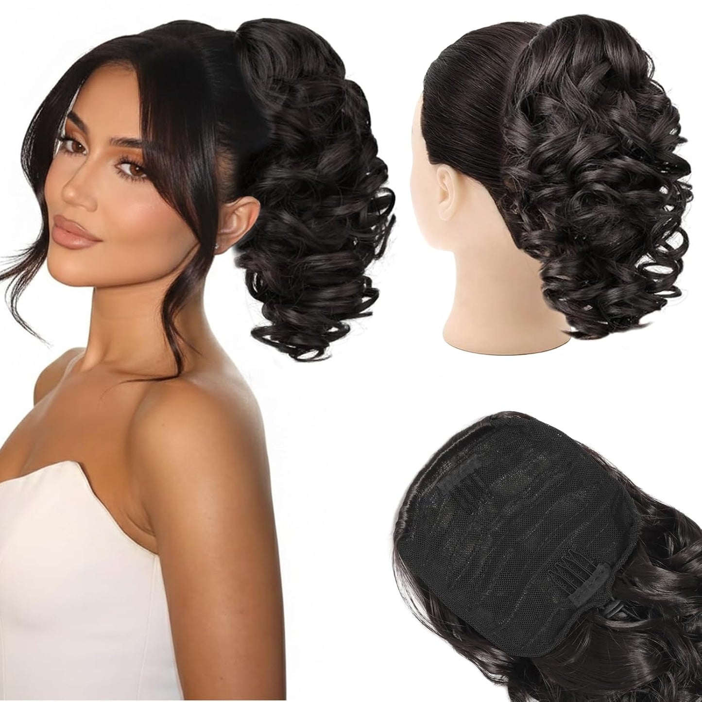 Curly Ponytail Extension - 10 Inch Drawstring Gray Synthetic Hairpiece for Women | Perfect for Daily Wear & Parties