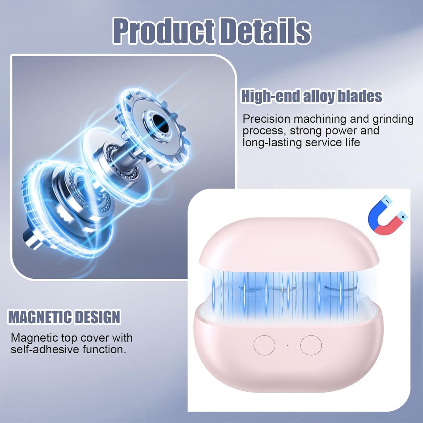 Electric Nail Clipper - Effortless, Safe Nail Trimming | Stylish Pink Design