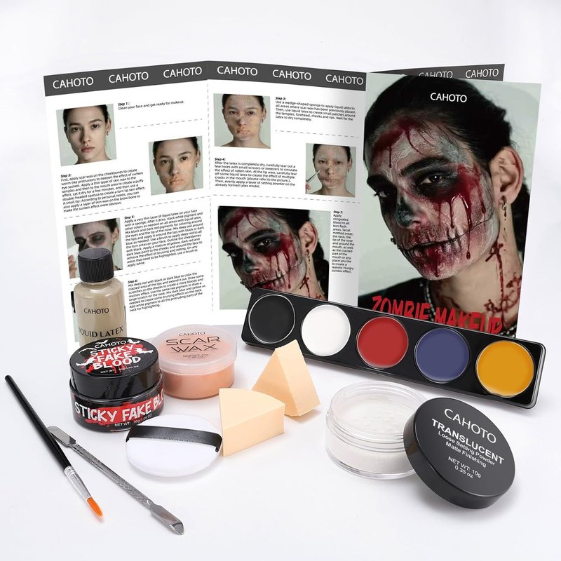 Bald Cap SFX Makeup Set - Elastic Latex Bald Caps for Halloween Cosplay | Complete Kit for Adults