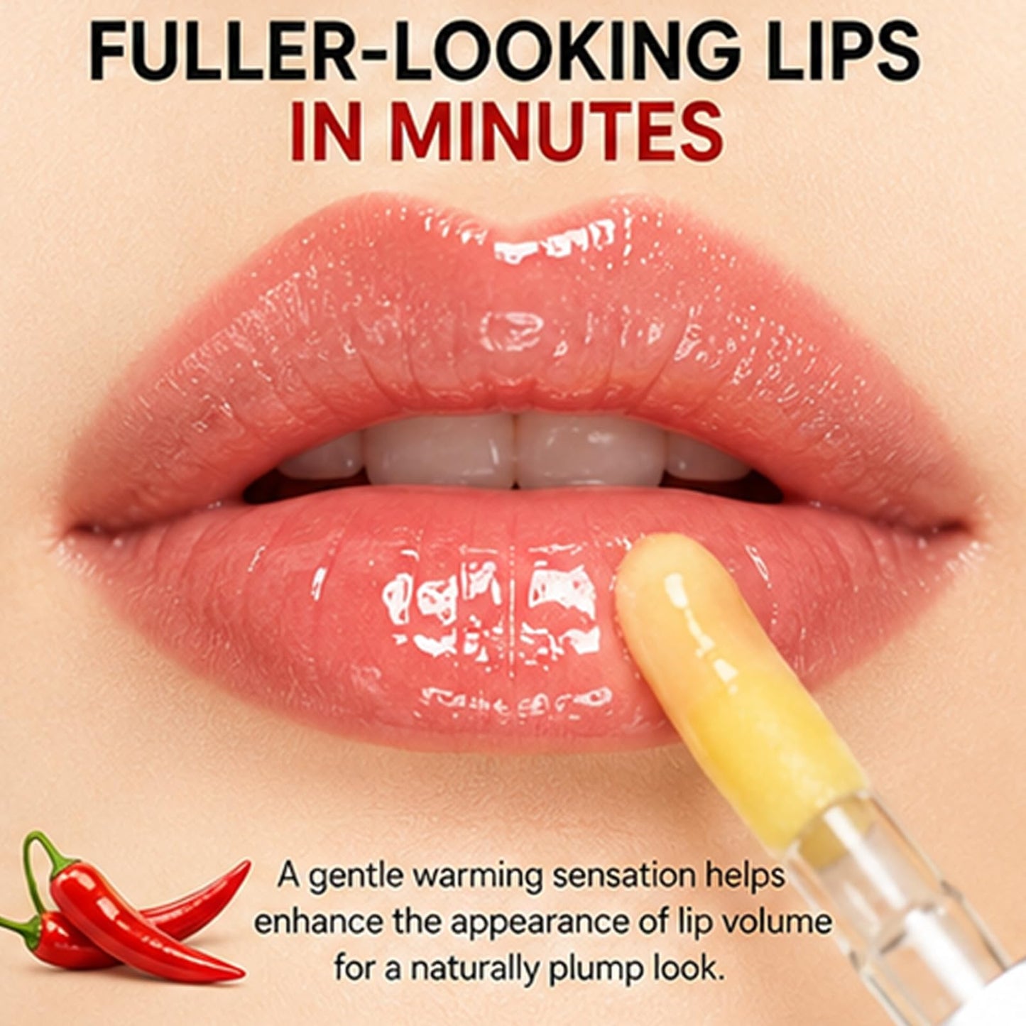 Gcvsdoa Spicy Lip Plumper Gloss, Fuller-Looking Lips with High Shine Finish, Non-Sticky Hydrating Lip Gloss for Smooth and Voluminous Lips (1pc)
