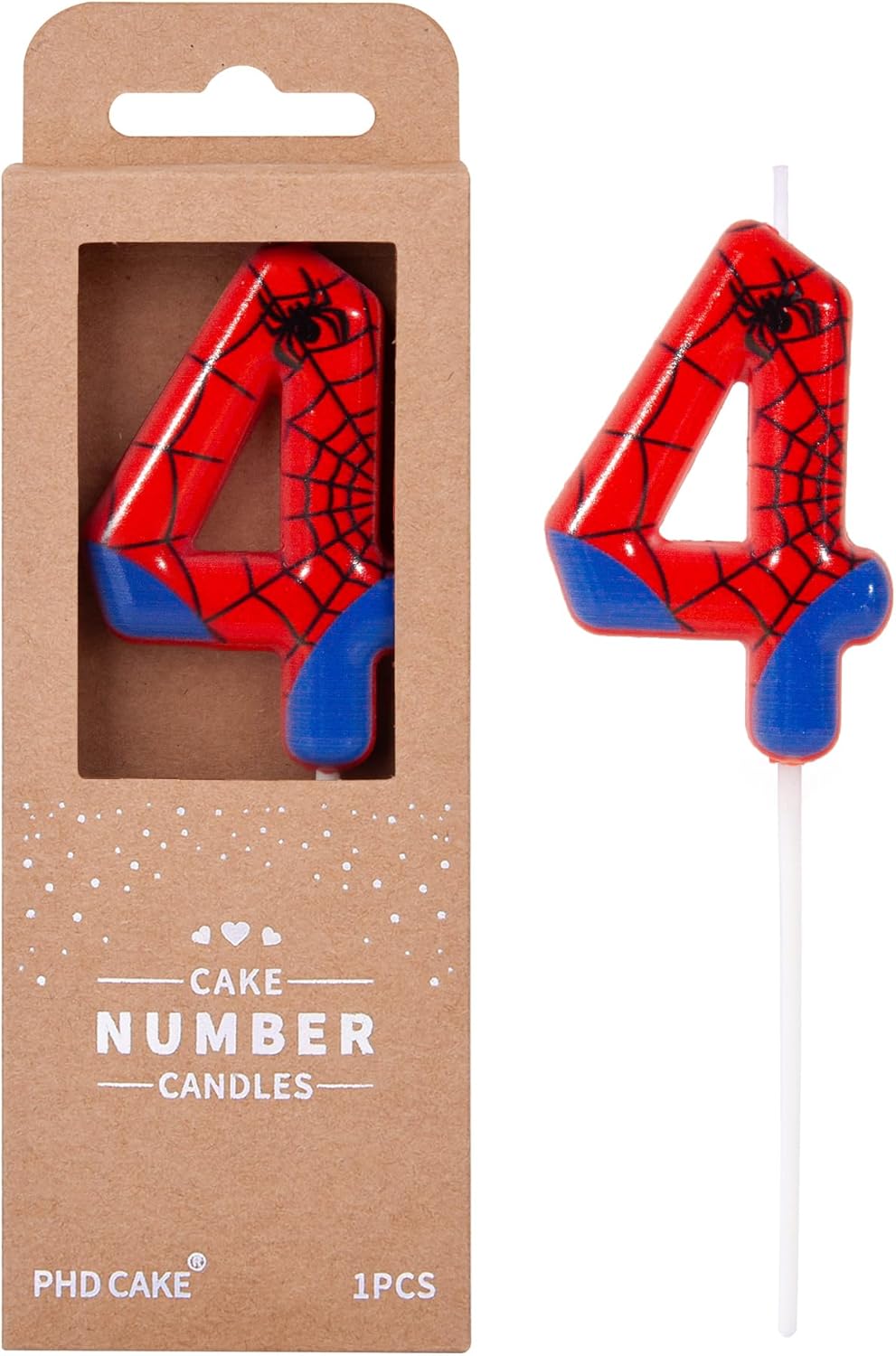 Number 3 Spider Birthday Candles - Cartoon Themed Cake Decor for Parties | 2.76 Inch