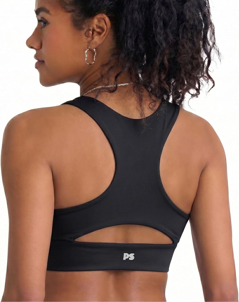 High Neck Longline Sports Bra - Wireless Criss Cross Back Padded Workout Top | Removable Pads, Comfortable Fit