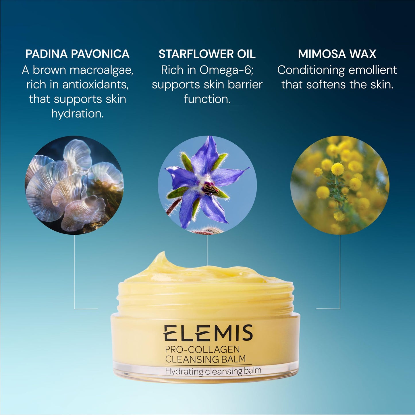 ELEMIS Pro-Collagen Cleansing Balm, 3-in-1 Facial Cleanser, 20g Travel Size