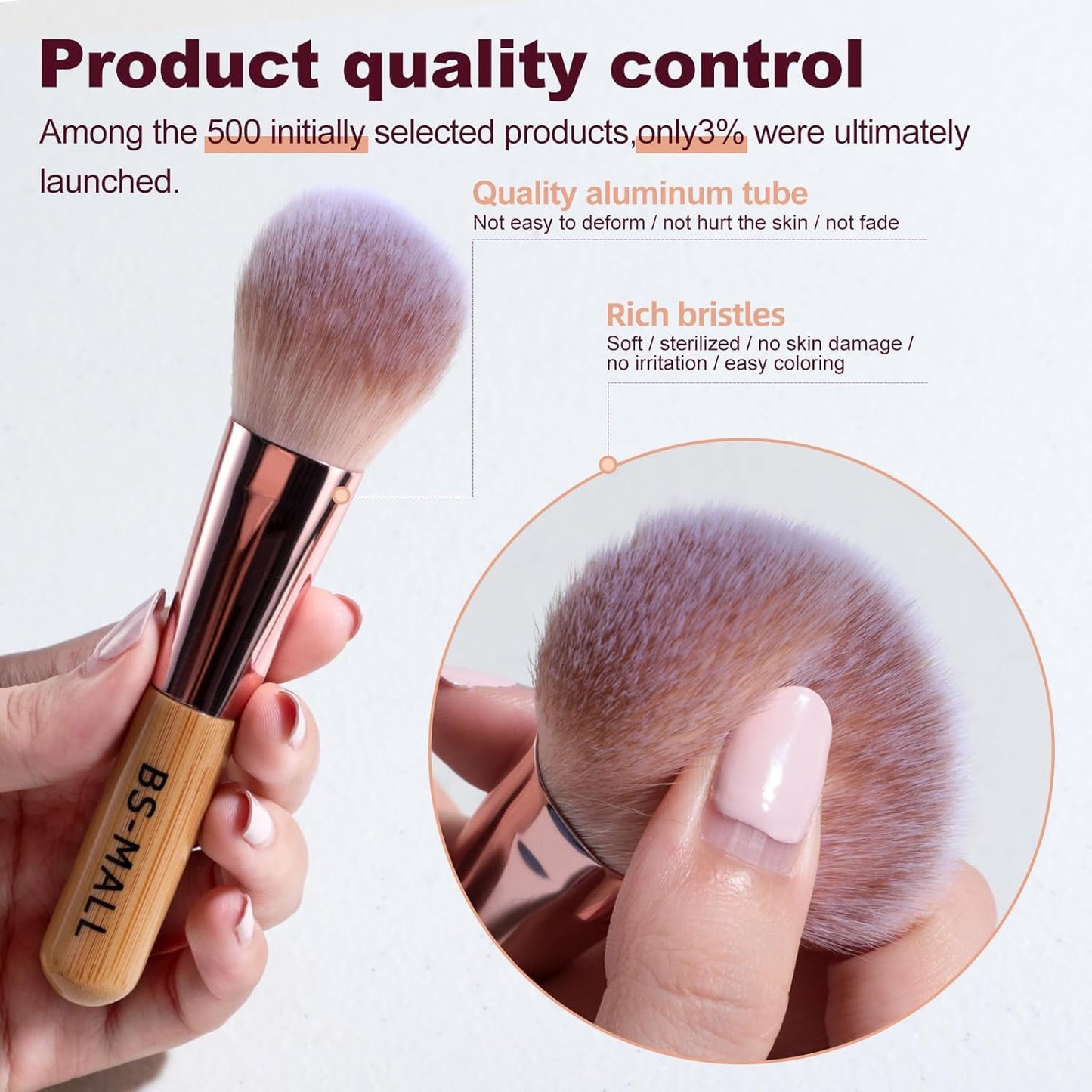 14 Pcs Makeup Brushes Set - Essential Foundation, Powder, Concealer & Eye Shadow Brushes with Travel Case | Bamboo