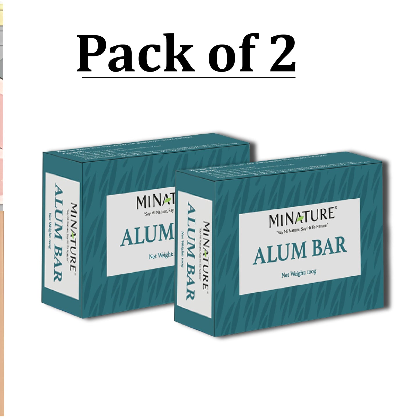 Mi Nature Pure Alum Bar 2 pack (100g*2) |Natural Phitkari Block |Potassium Alum Stone |Shaving Bar |Skin Astringent |Water Clarifier |Odor Control