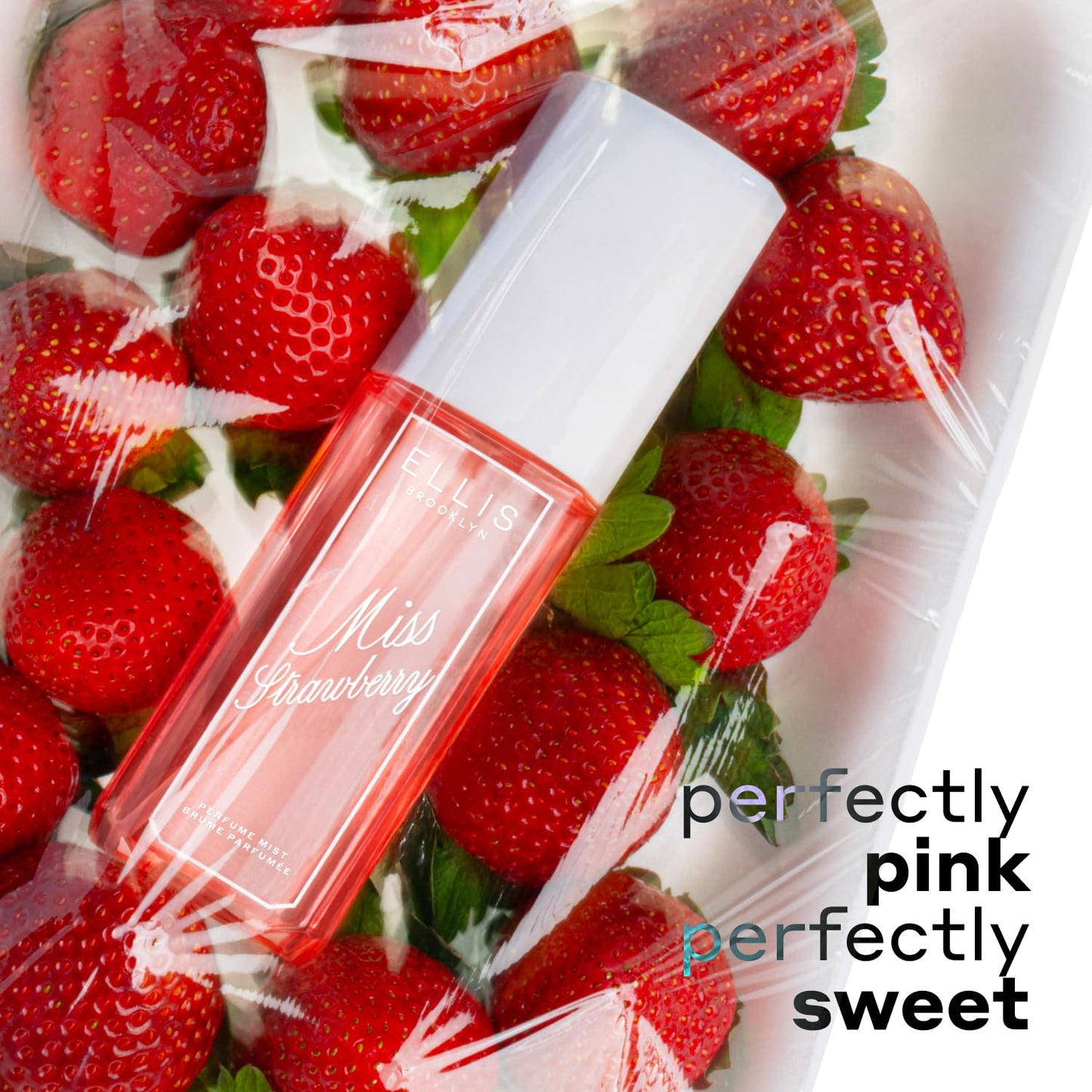 Ellis Brooklyn MISS STRAWBERRY Perfume Mist, Fruity Floral Fragrance with Wild Strawberry Nectar, Fresh Matcha & Soft Hinoki Woods, Vegan Perfume, Made In The USA, 90ml/3 fl oz