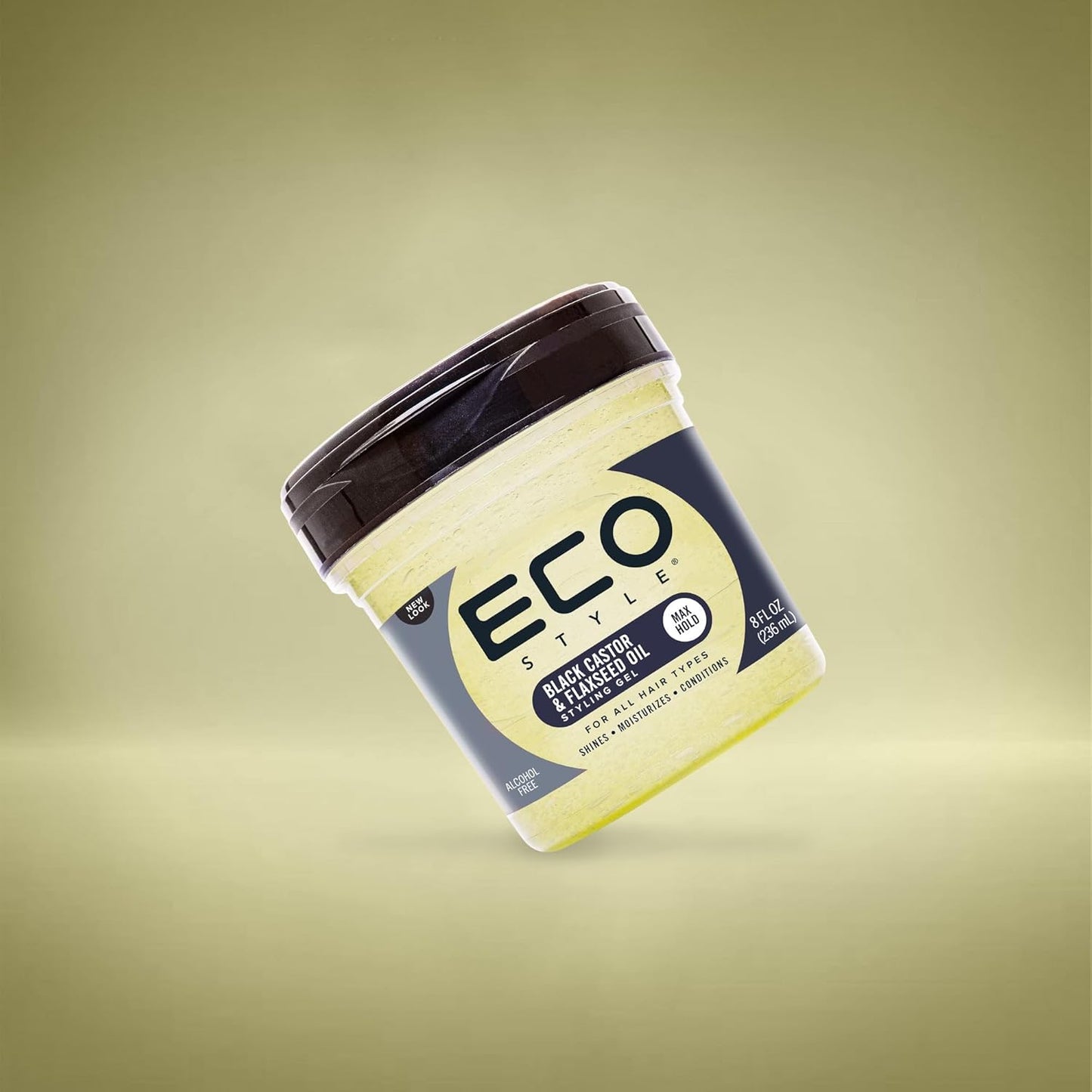 Eco Style Black Castor & Flaxseed Oil Gel - Nourishing Hair Styling - 8 oz | Weightless Hold & Shine