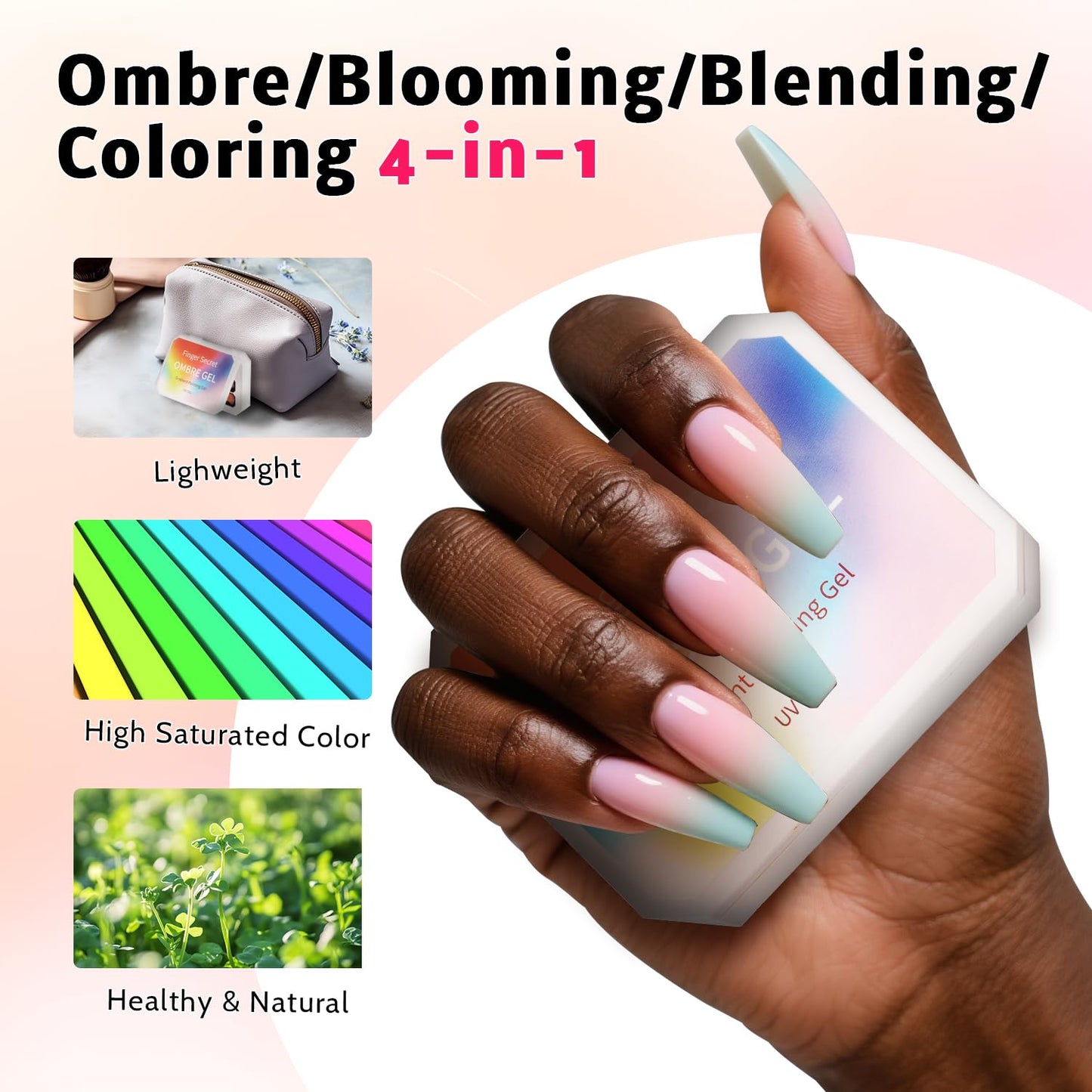 Sponge Pat Gel Nail Polish Palette - 12 Colors Ombre Gradient Art | No Wipe, UV/LED Cured