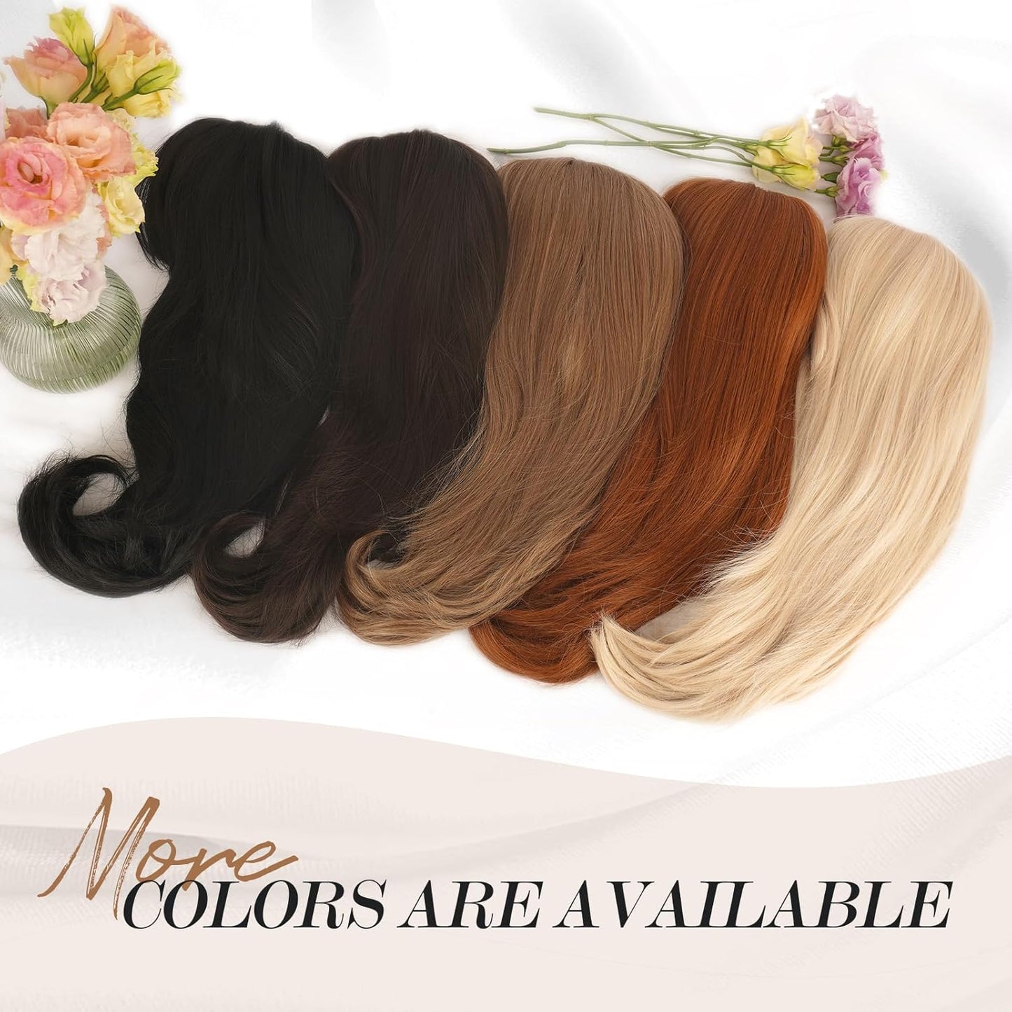 FESHFEN Auburn Wigs with Bangs for Women - 18" Long Layered Synthetic Hair for Daily & Party Wear
