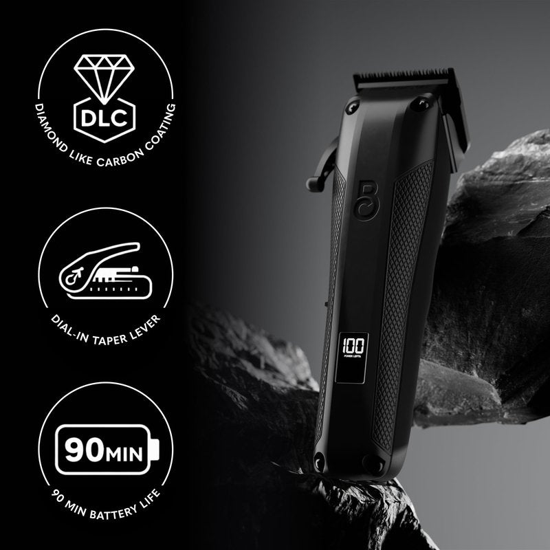 The Beard Club Pro Beard Trimmer for Men - Professional Men's Hair Trimmer for Barbers - Electric Cordless Rechargeable High Power 13,000 RPM - 10 Guides - Taper Lever - Diamond Like Carbon Blades