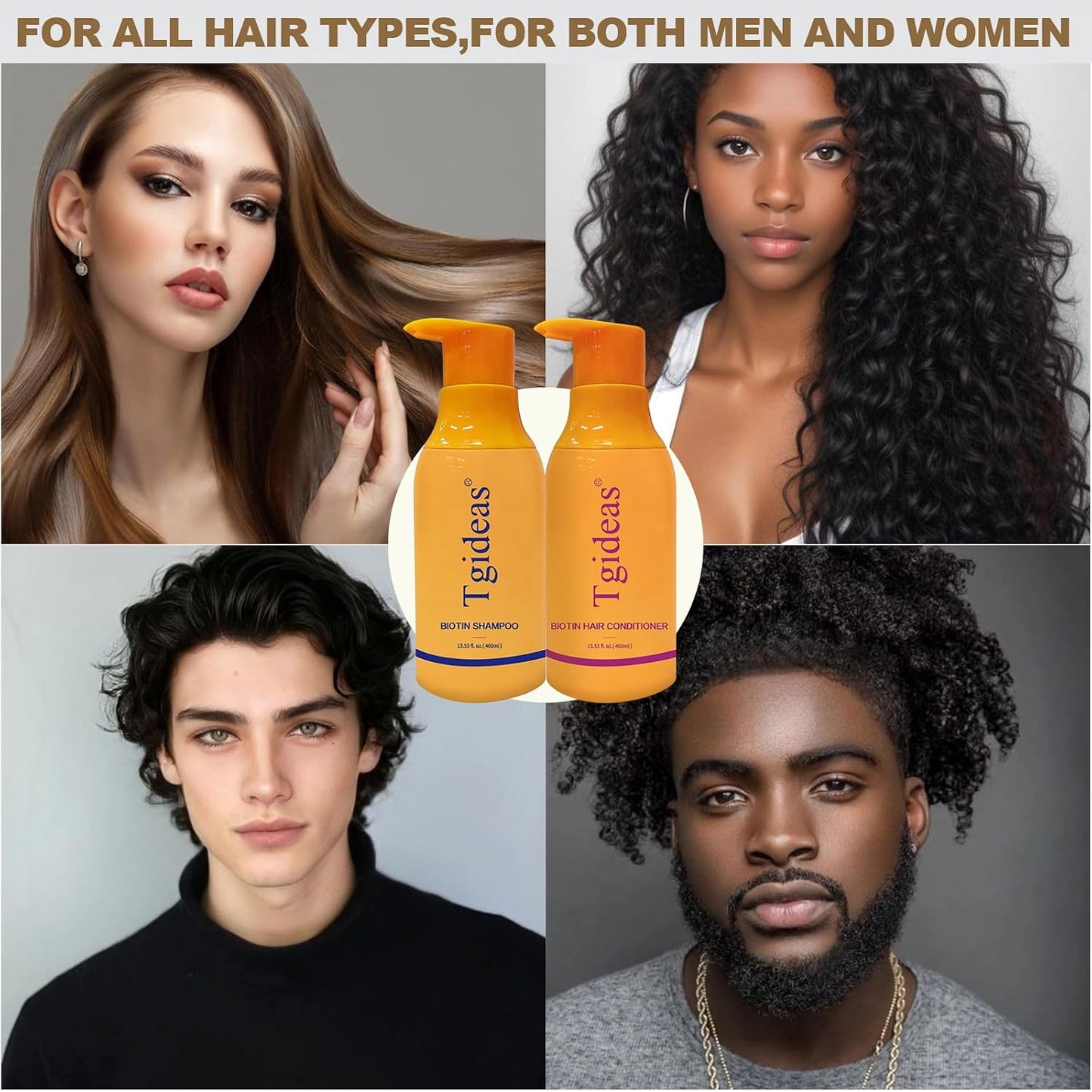 Anti-Thinning Biotin Shampoo & Conditioner Set | Thickening & Strengthening for Hair Loss - 13.53 fl. oz x 2