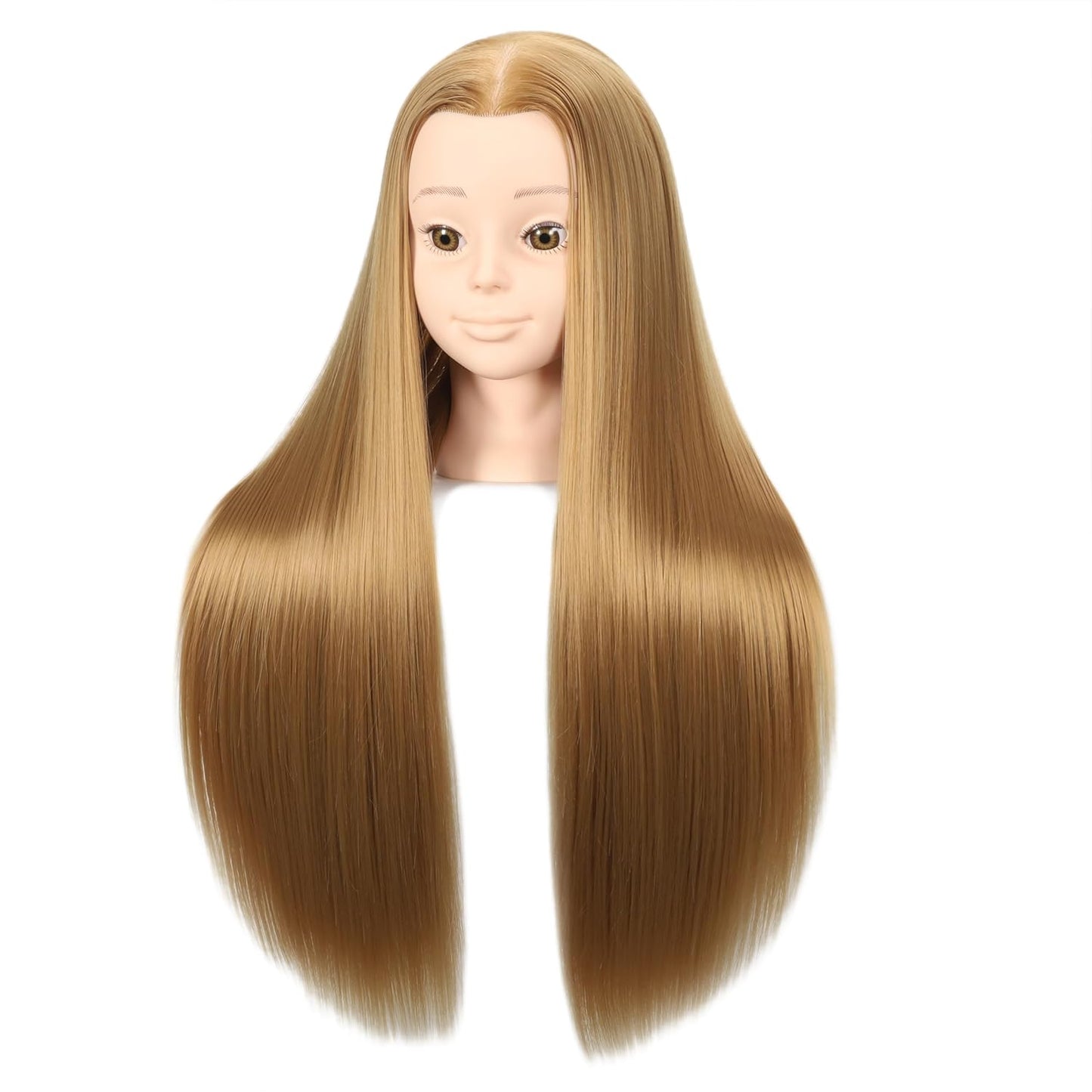 Headdoll 26"-28" Hair Styling Mannequin Head - Cosmetology Training Doll with Long Fiber Hair | Free Table Stand Included