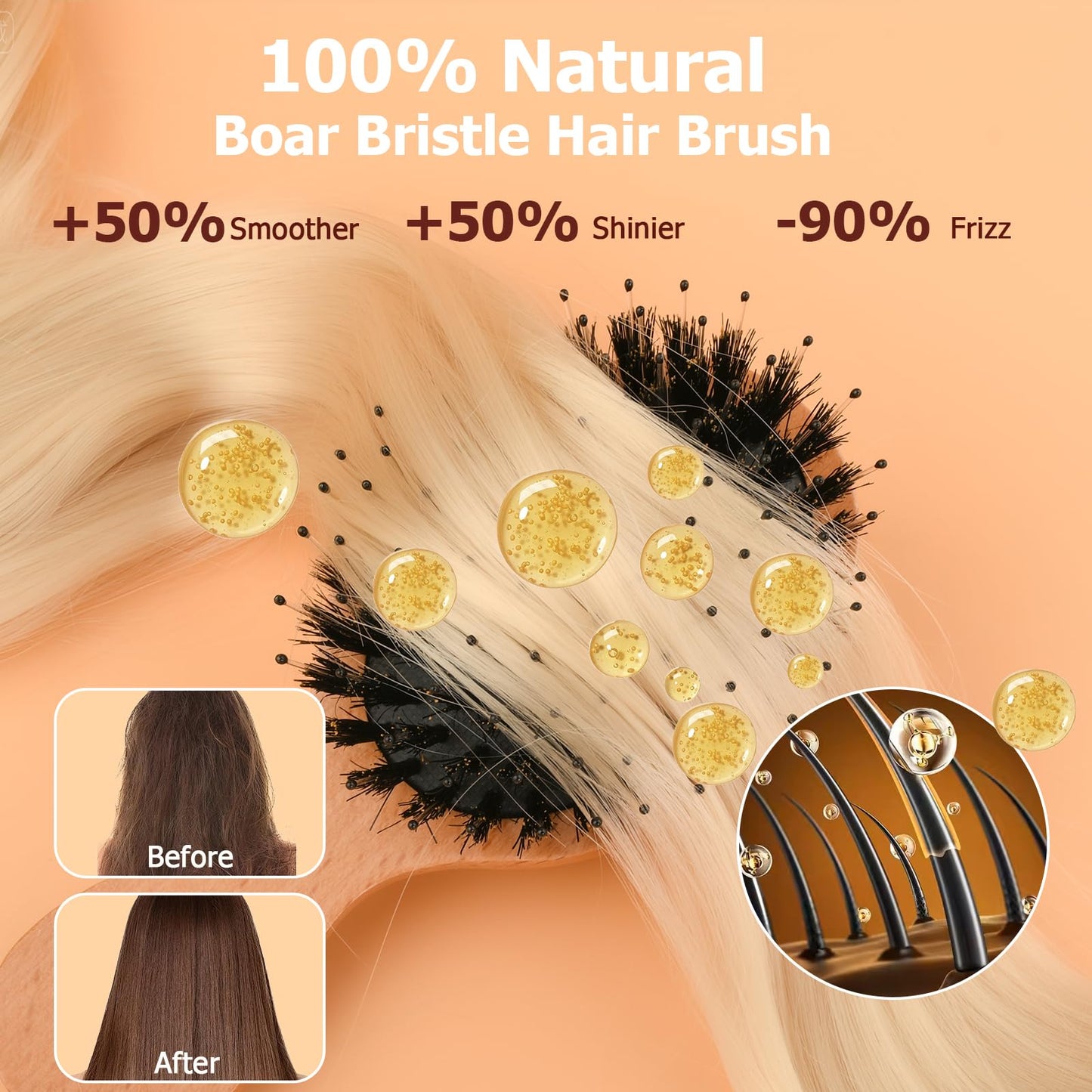 Mini Hair Brush, Travel Small Boar Bristle Hair Brush for Women Gift- Small Portable Compact HairBrush for Girls Kids Women Best Gift, Travel Size for Purse, Vacation, Business Trips & Outings