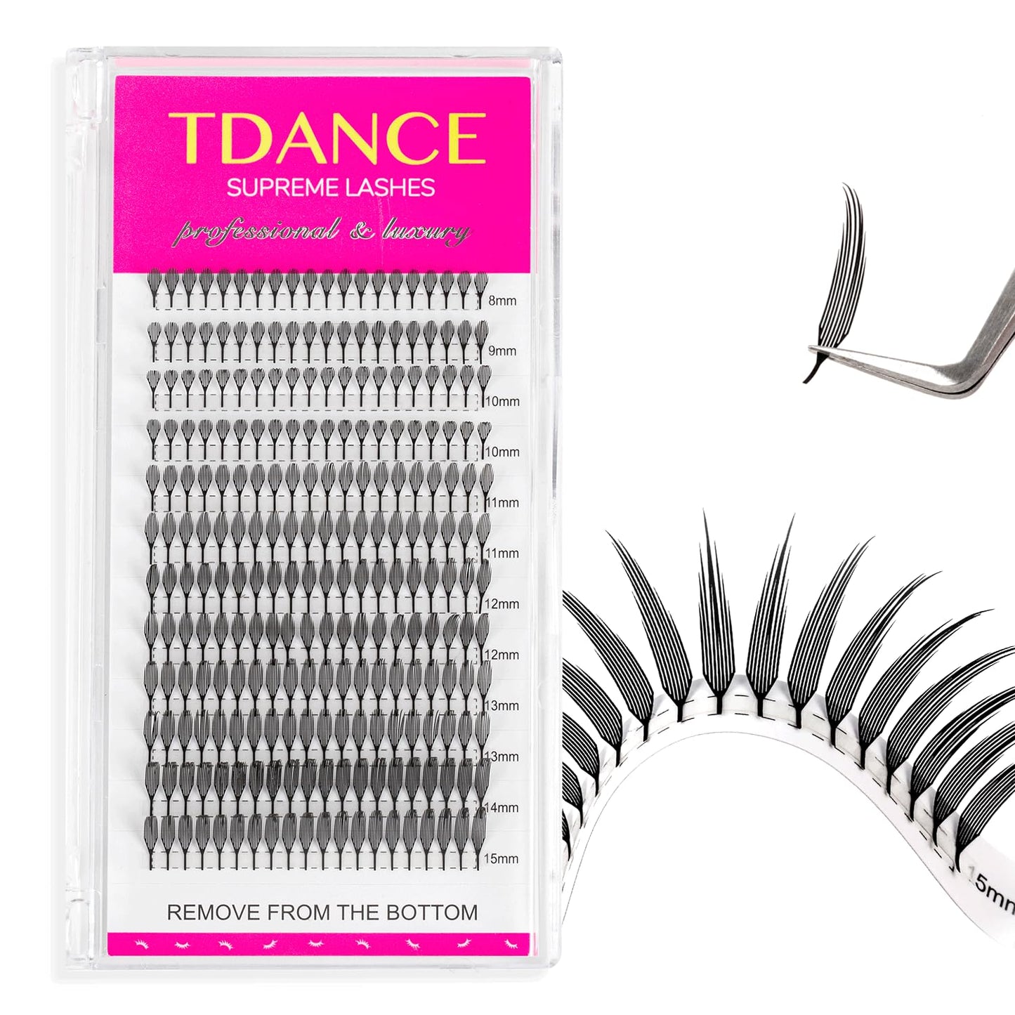 TDANCE Premade Anime Spikes Lash Extensions for Professional Lash Artists - Anime Lashes Extensions, Plume Flake Lash Extensions, Lightweight, Perfect for Salon Use Comic Spire Lashes (0.07-C,8-15mm)