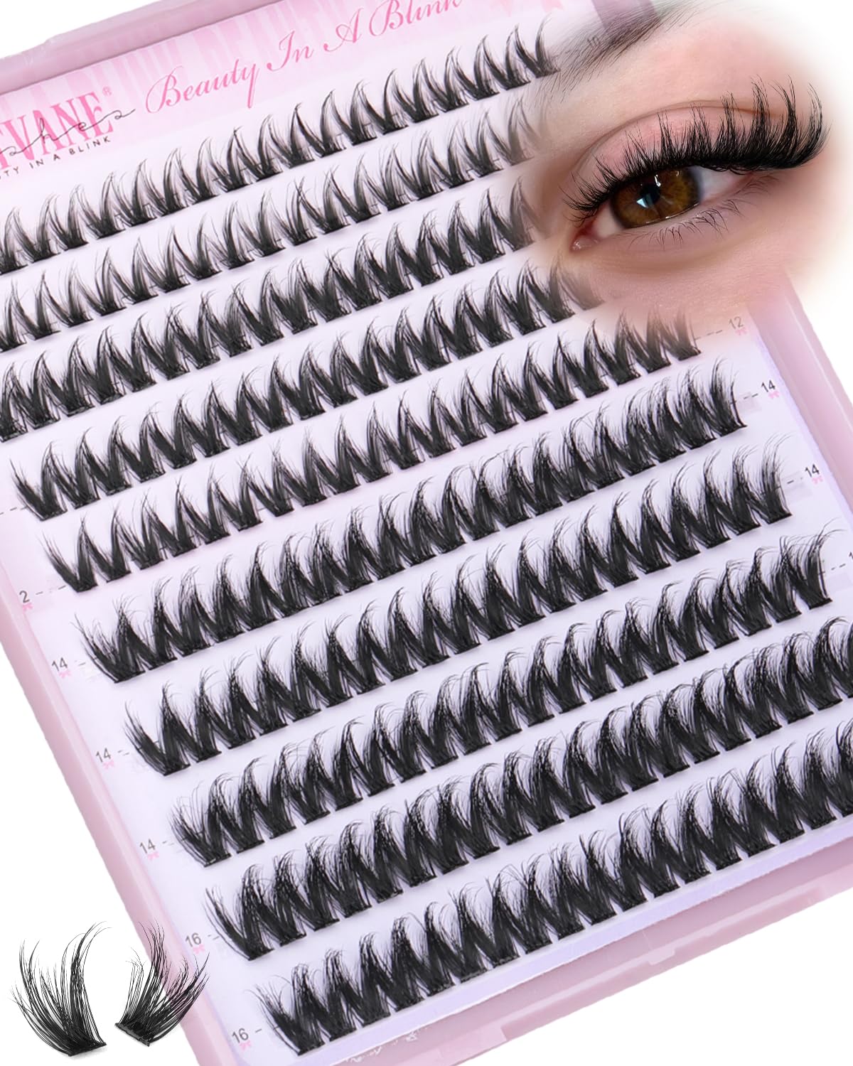 Brown Lash Clusters - Spiky 8-14mm Manga Eyelash Extensions | Wispy Bunny Individual Lashes