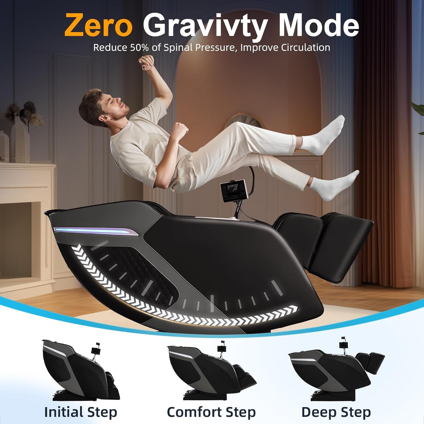 Luxury 4D Full Body Massage Chair - Zero Gravity Shiatsu Recliner with 18 Auto Modes & Heating Features | Voice/App Control