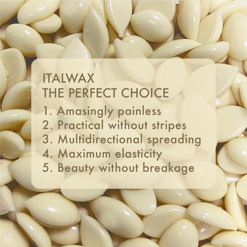 Italwax Classic Line White Chocolate Hard Wax Beads 2.2 lb (1 kg) – Long Setting Stripless Wax with Delicate Vanilla Fragrance for Large Areas & Easy Application – Made in Italy