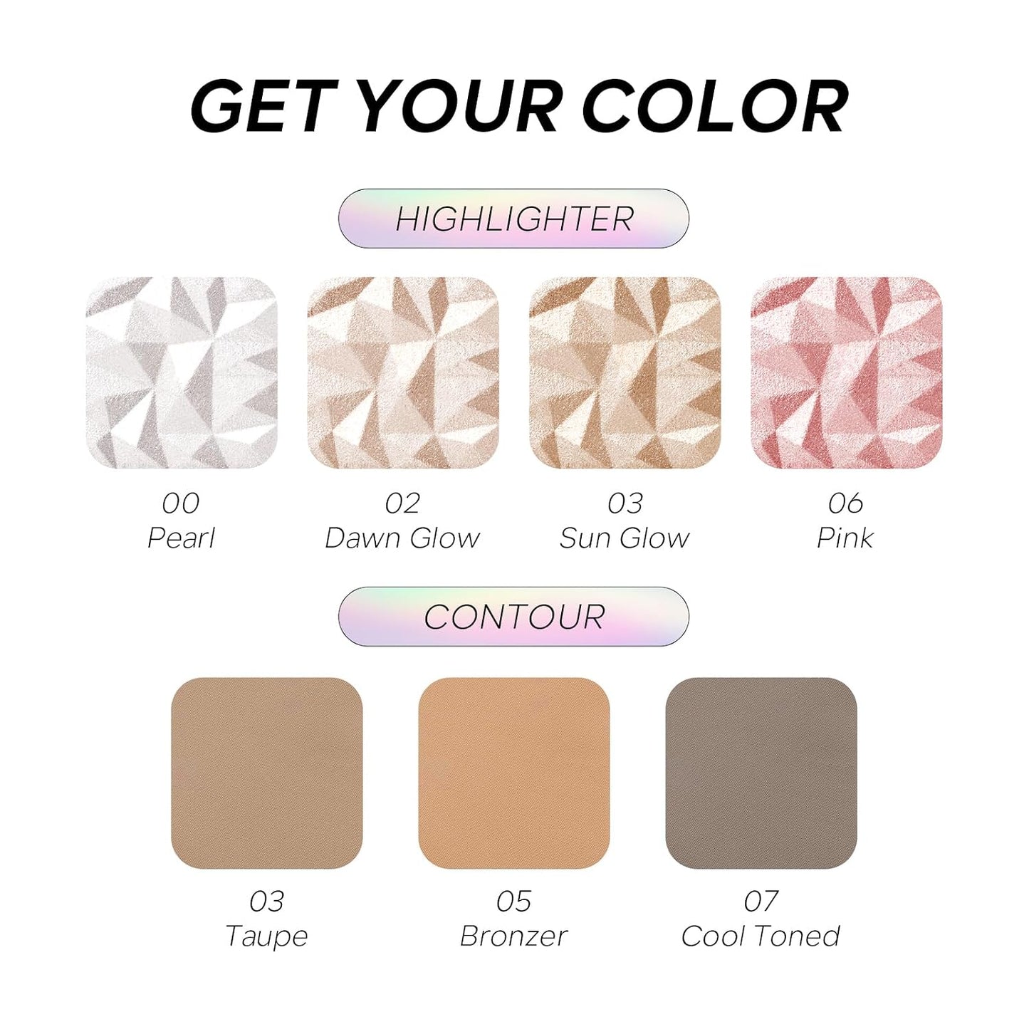 Luminous Face Highlighter Palette - Radiant Glow with Pearl Shimmer | Smooth Baked Powder for Natural Finish