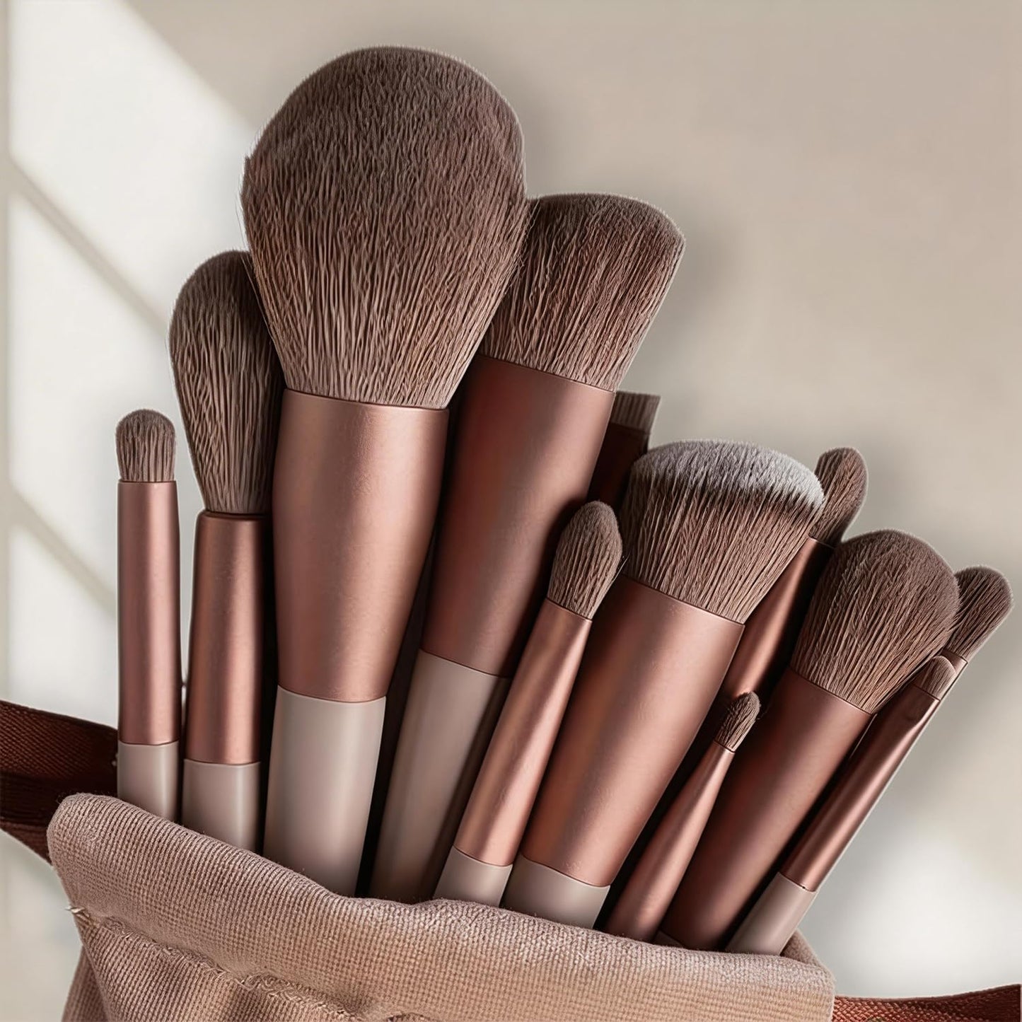 Professional 13 PCS Makeup Brush Set - Hypoallergenic Soft Synthetic Bristles for All Skin Types | Full Face & Eyes