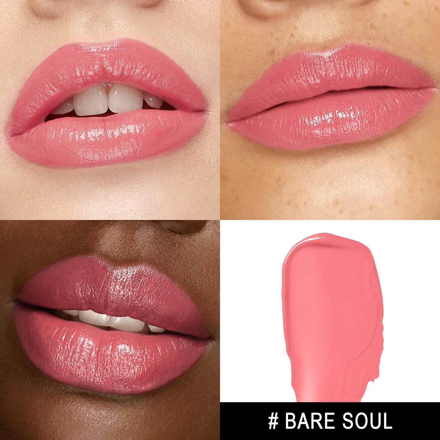 Moisture Nude Pink Lipstick - Hydrating Tinted Balm for Dry Lips | Sheer Glossy Finish, MA073 Bare Soul