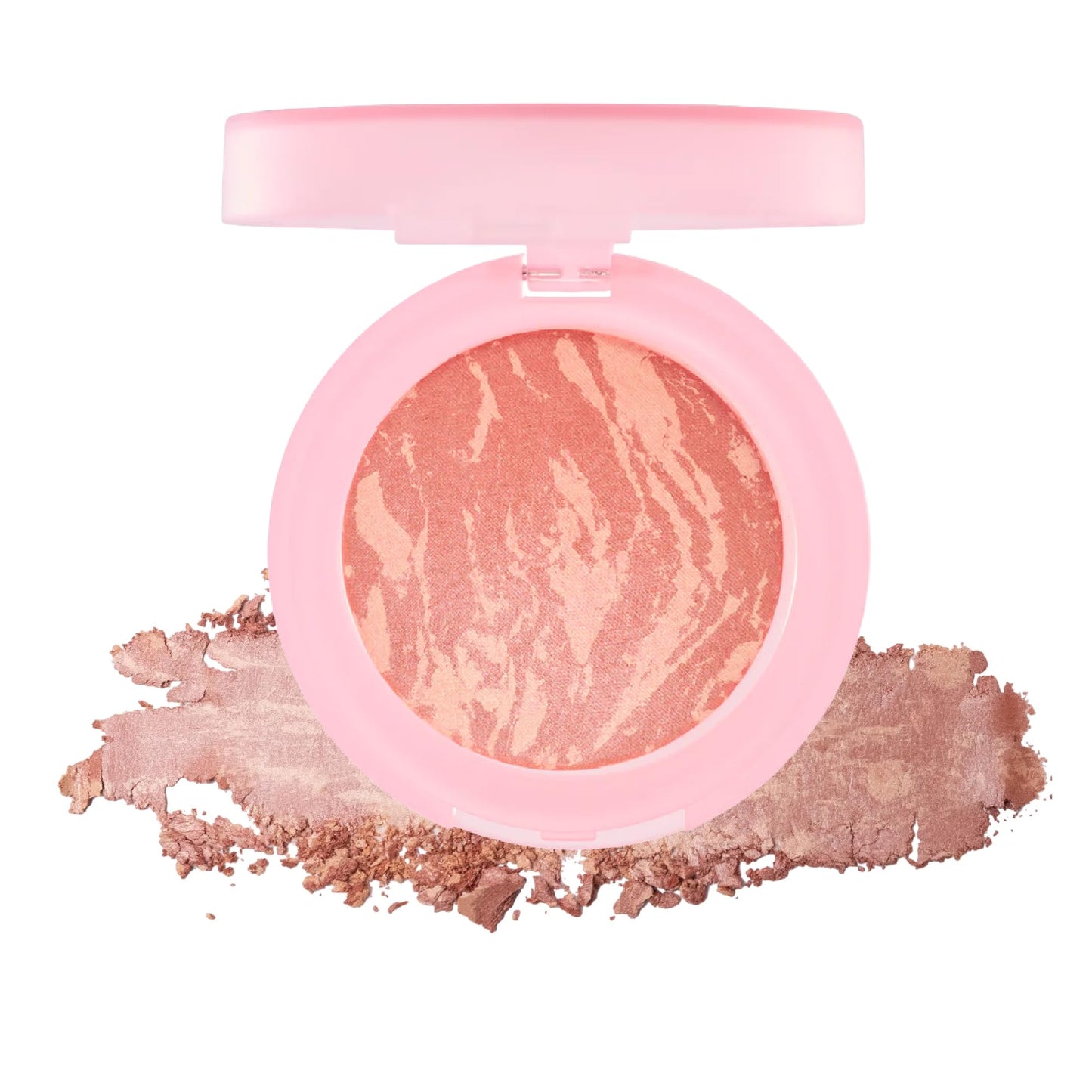 MCoBeauty Baked Blush - Rose Gold - 2-in-1 Luminous Cheek Color & Highlighting Powder - Marbled Buildable Pressed Blush with Jojoba Oil Squalane Hyaluronic Acid - Shimmer Makeup - Vegan & Cruelty Free
