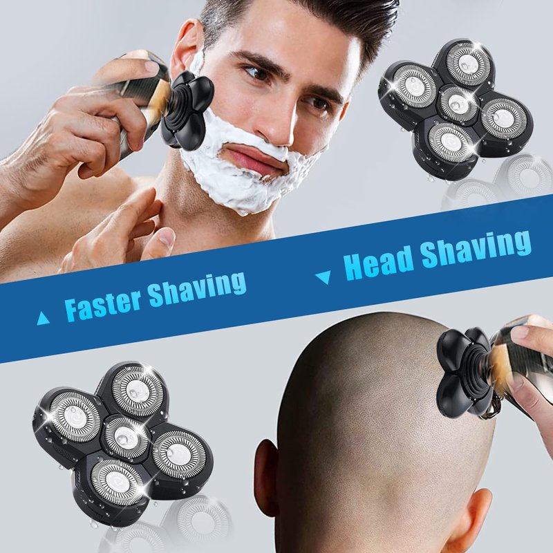 3 Pack Shaver Replacement Blades Compatible with Freedom Head Shaver,Head and Face Electric Razor Shaver Head