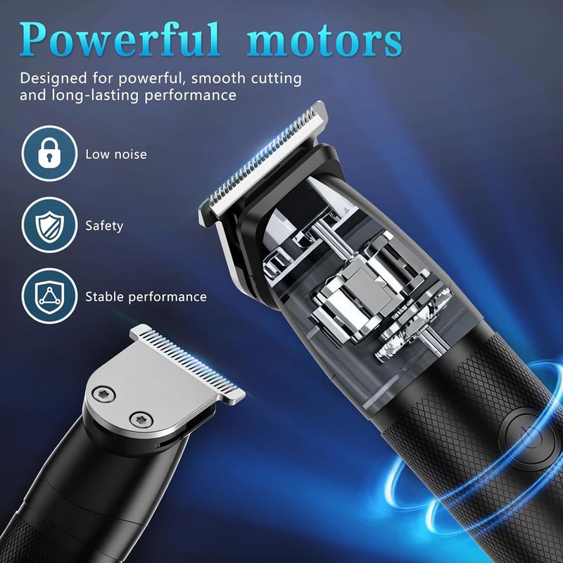Beard Trimmer for Men - 6-in-1 Cordless Waterproof Grooming Kit | LED Display, USB Rechargeable