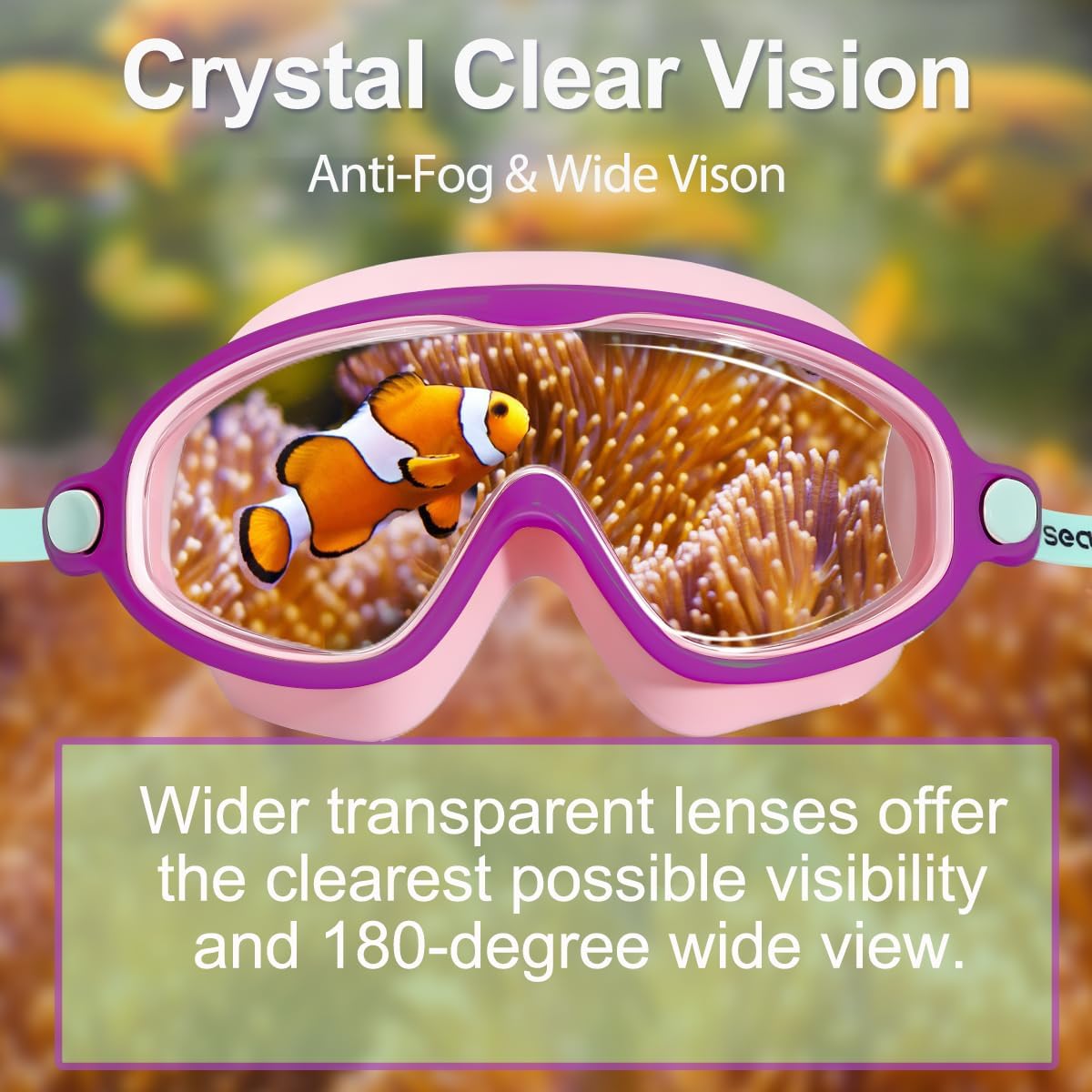 Swim Goggles for Kids 3-14 - Anti-Fog, Anti-UV, Wide View | 2 Pack