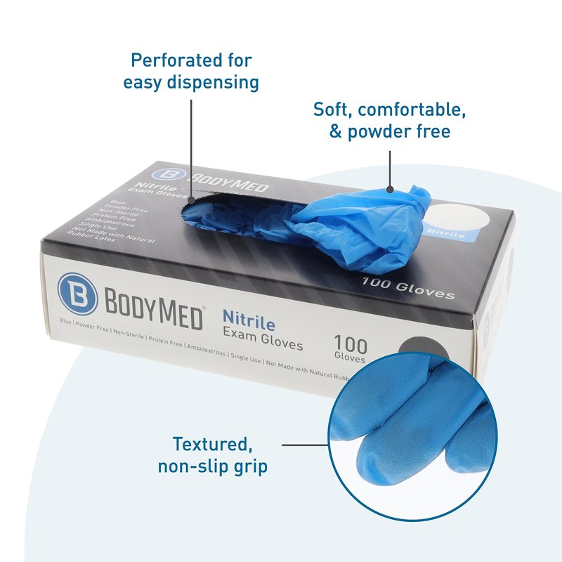 BodyMed Nitrile Gloves for Exam and Home Use, Small, 1,000 Count - Latex & Powder Free Disposable Gloves for Medical Use, Cooking, Cleaning & More
