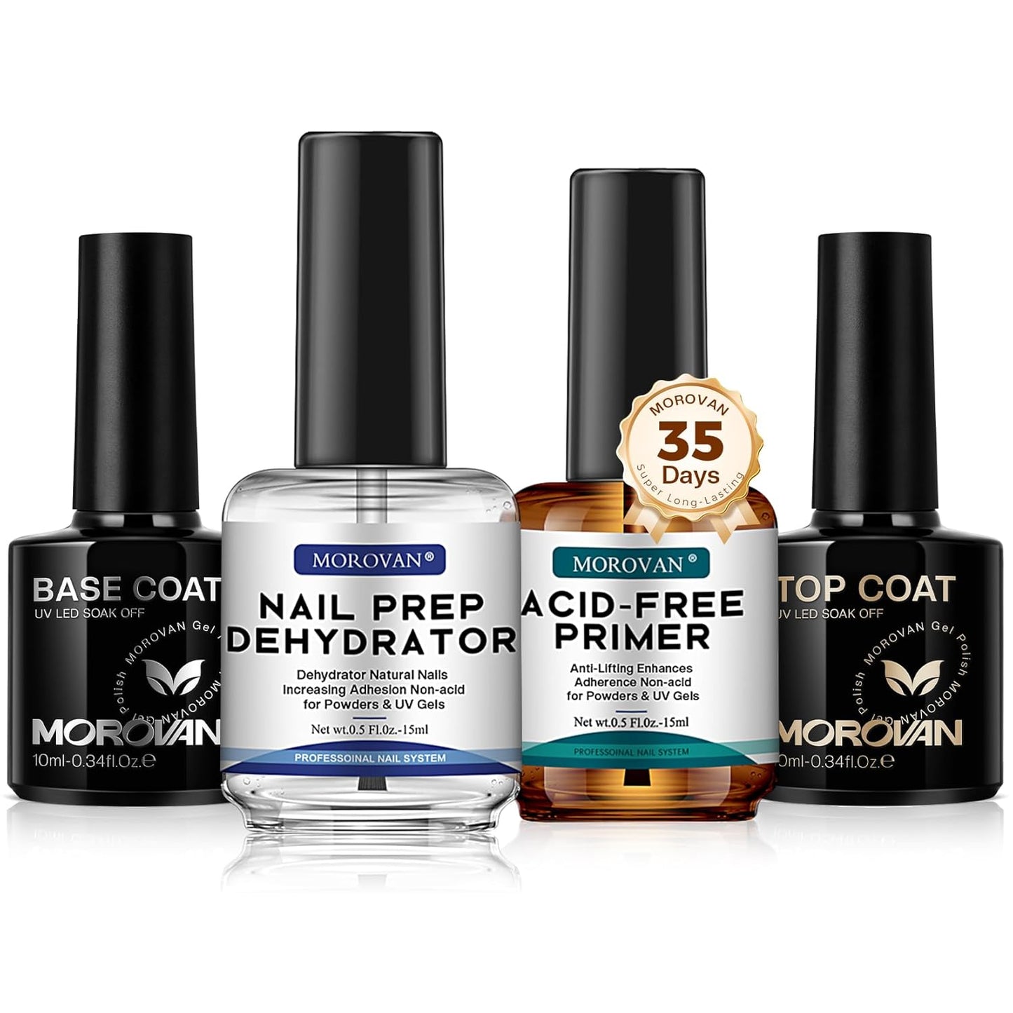 Natural Nail Prep Primer - Acid-Free Dehydrator for Acrylic & Gel Polish | Fast-Dry Bonding Agent Gift Set